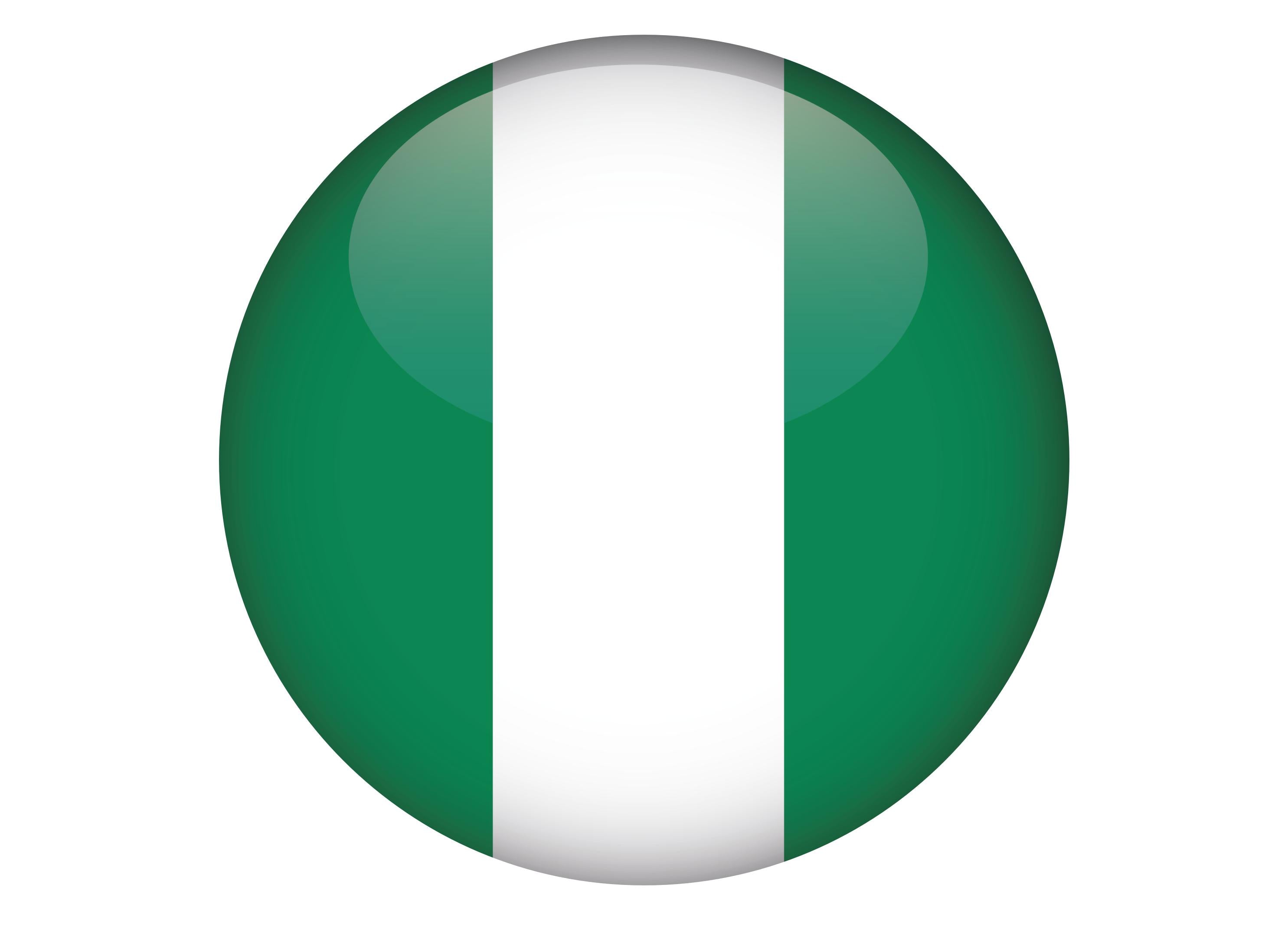 Large cake topper with the flag of Nigeria