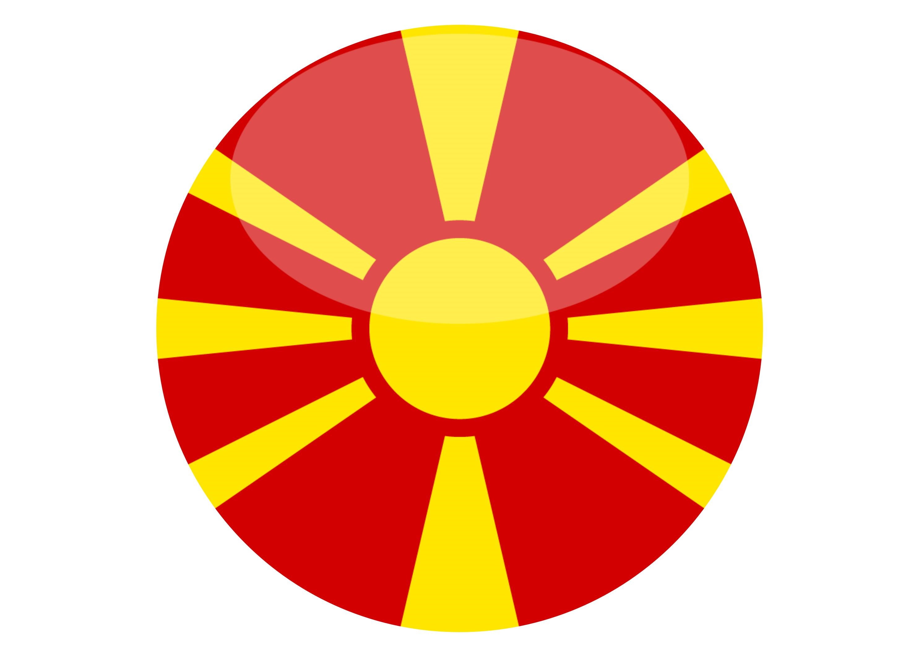 Large round printed cake topper with the North Macedonia Flag perfect for Euros 2021