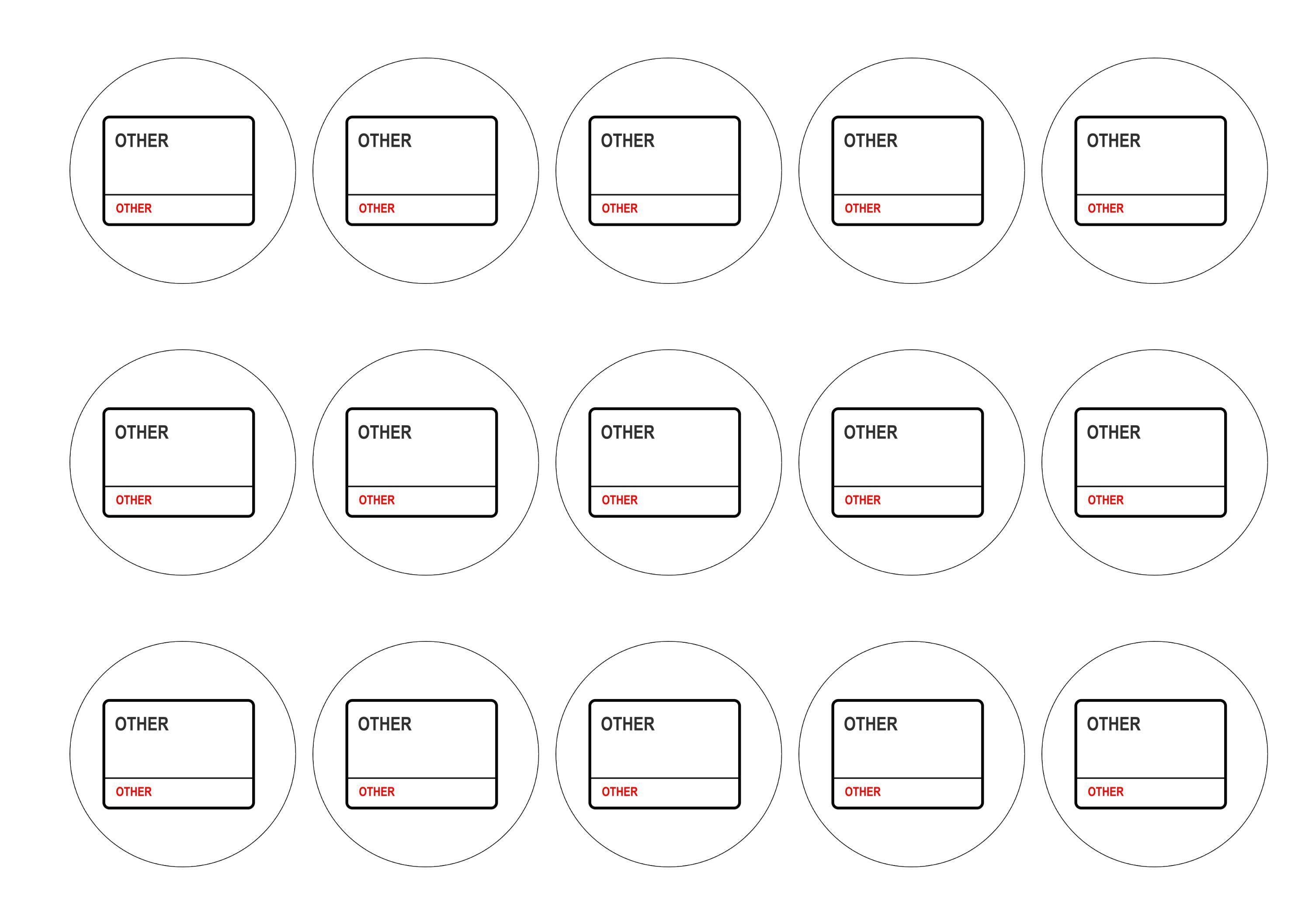50mm printed edible cupcake toppers