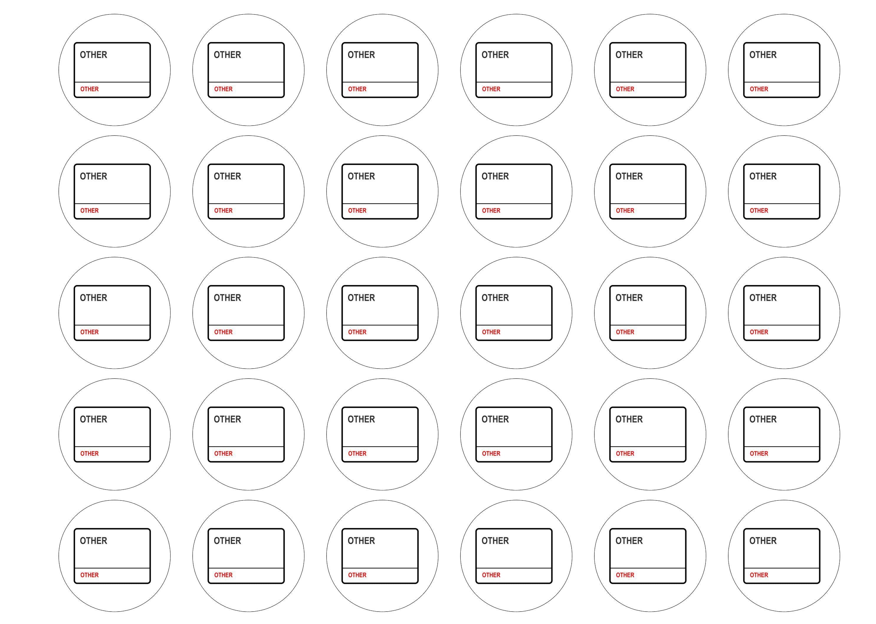 38mm printed edible cupcake toppers