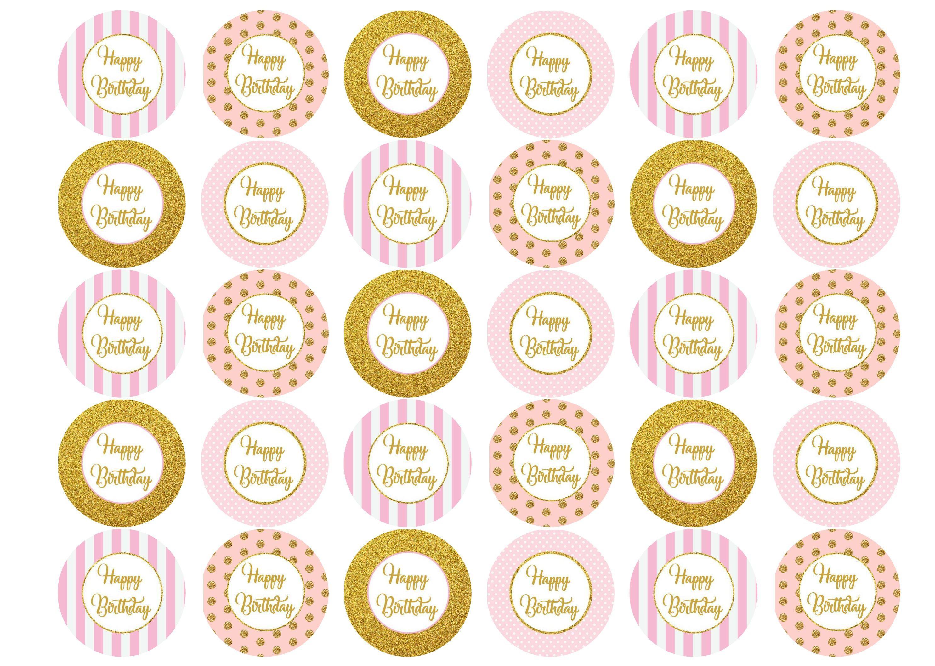 38mm printed edible cupcake toppers