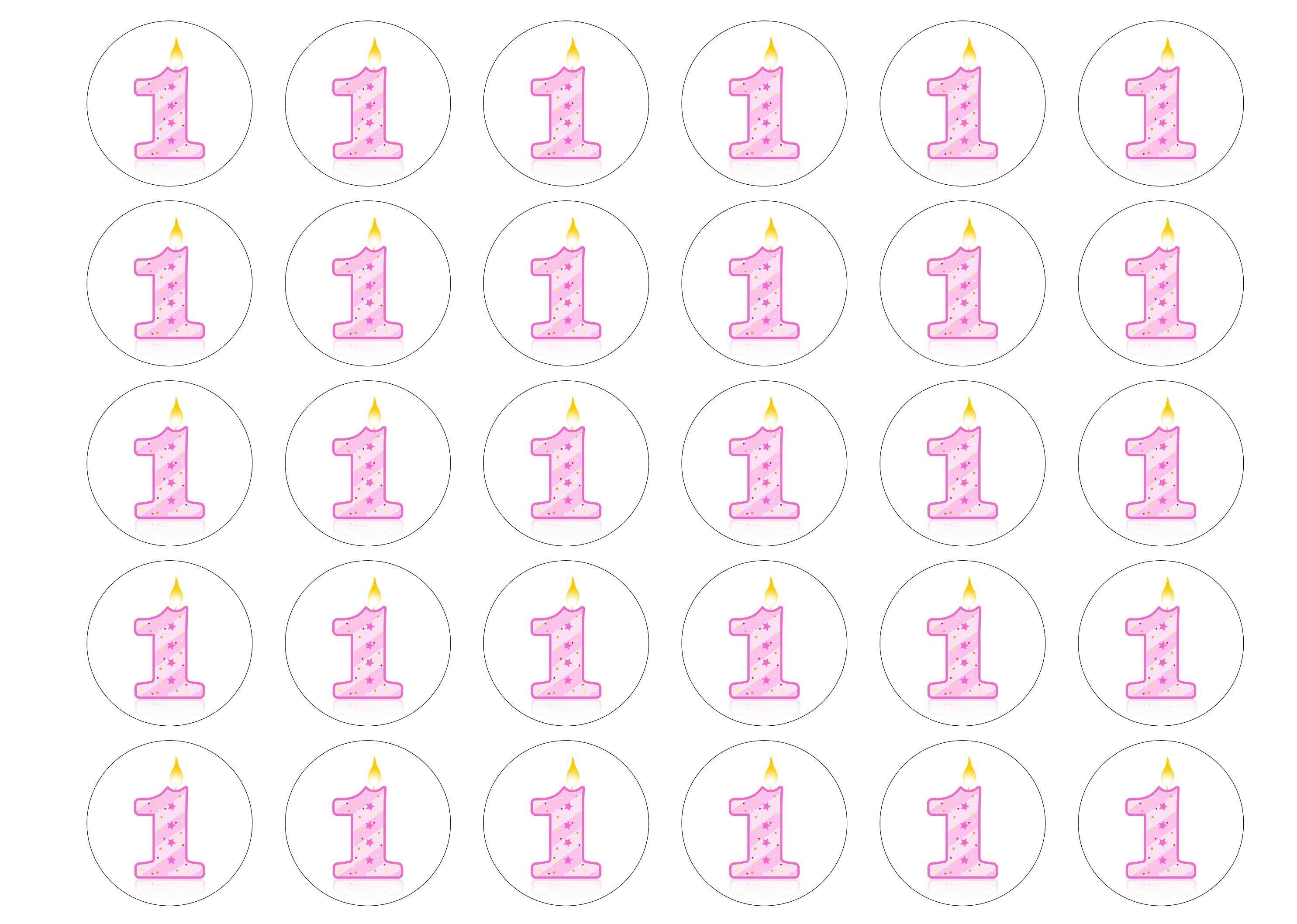 38mm printed edible cupcake toppers