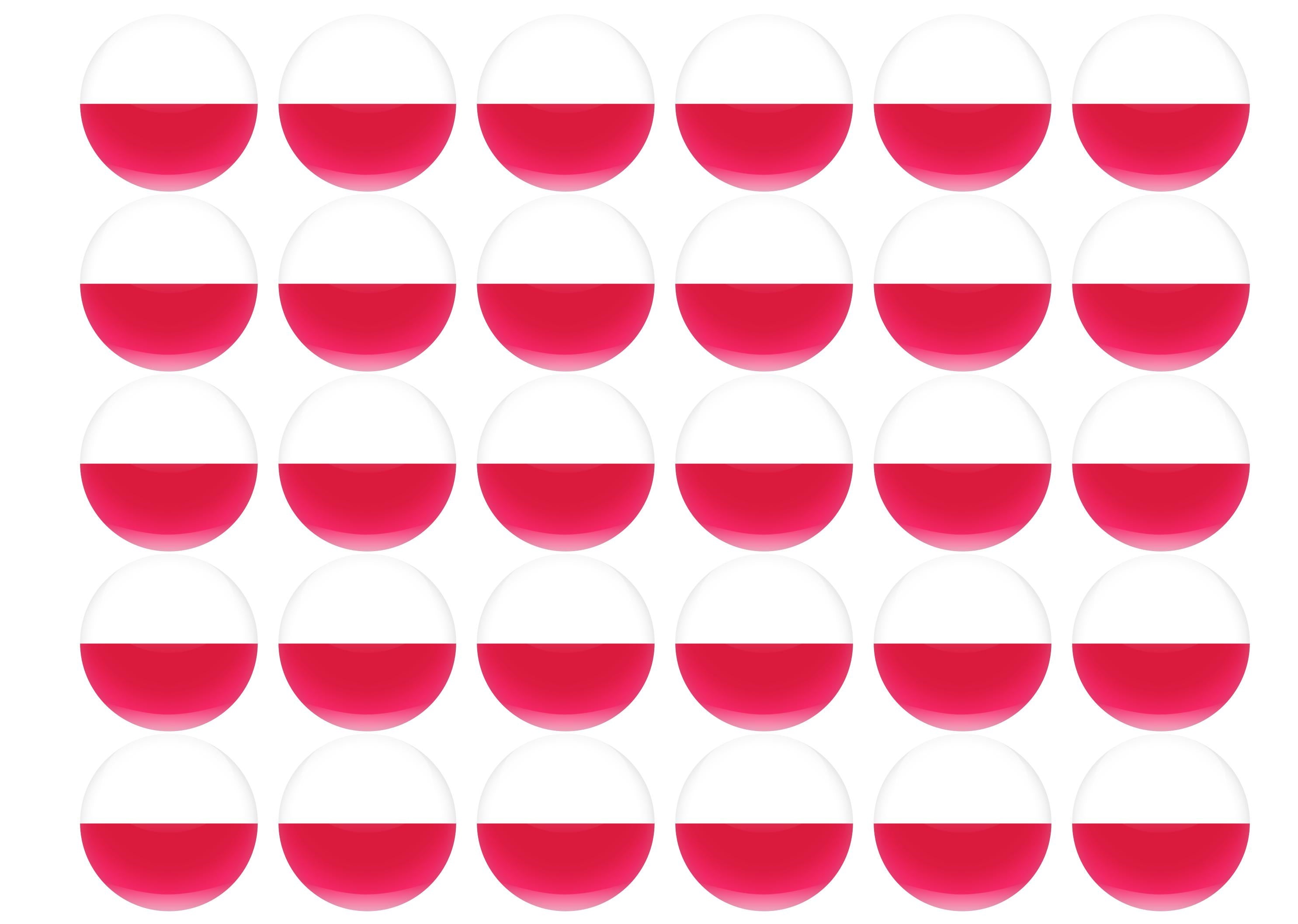30 edible toppers with the Polish flag