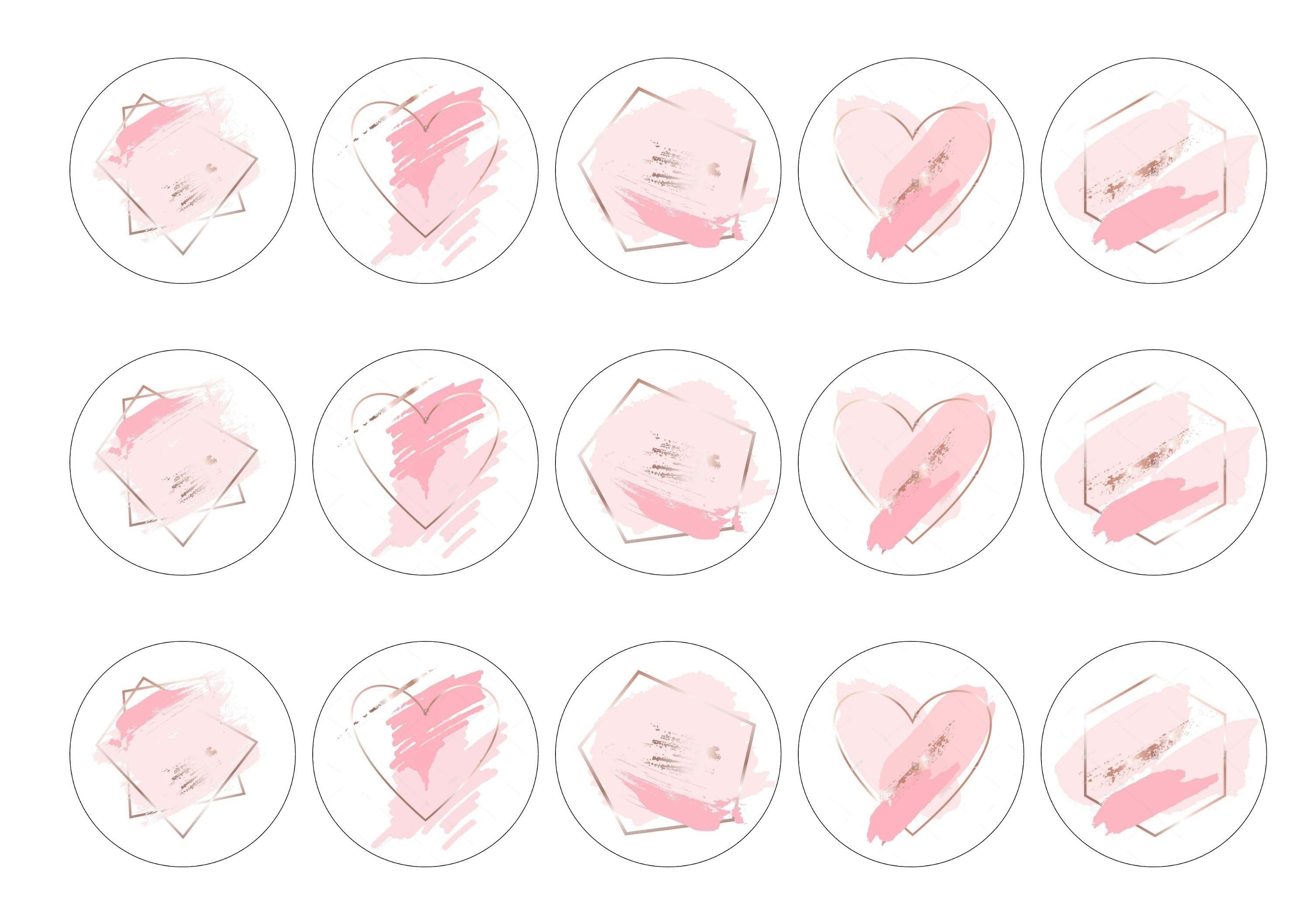 Printed edible cupcake toppers for Valentines day