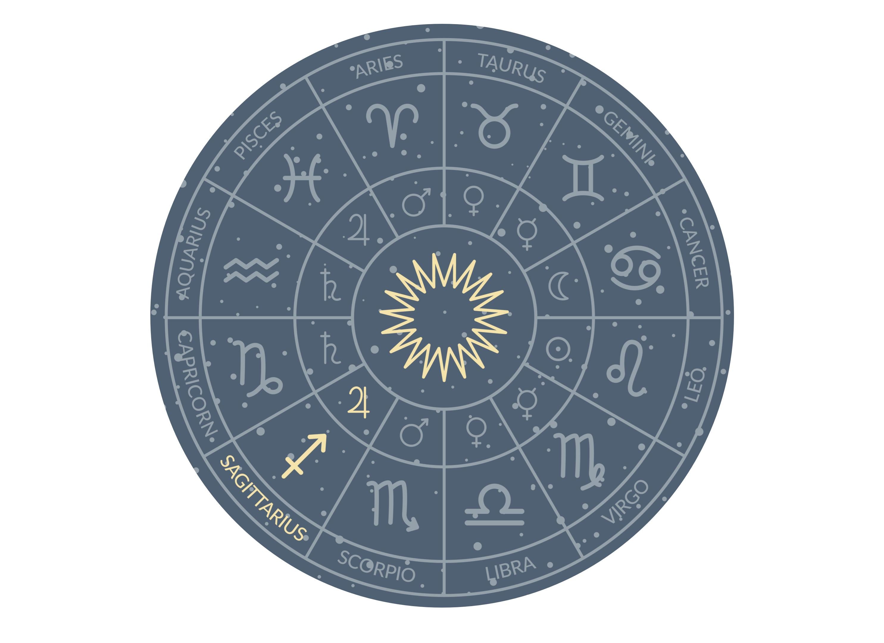 Large cake topper with Saggitarius zodiac star sign