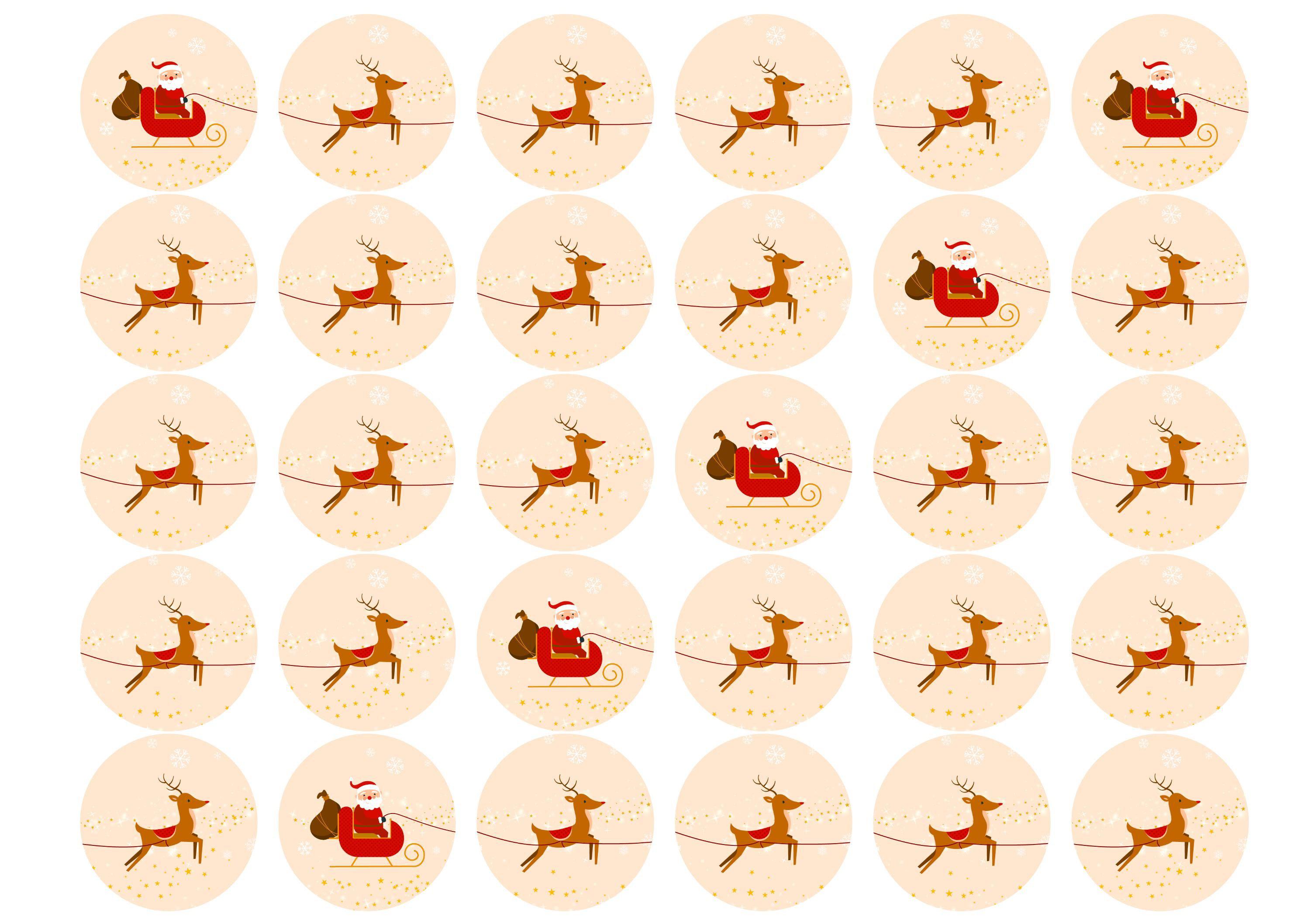 Santa Sleigh and Reindeer-Edible cake toppers-Edibilis