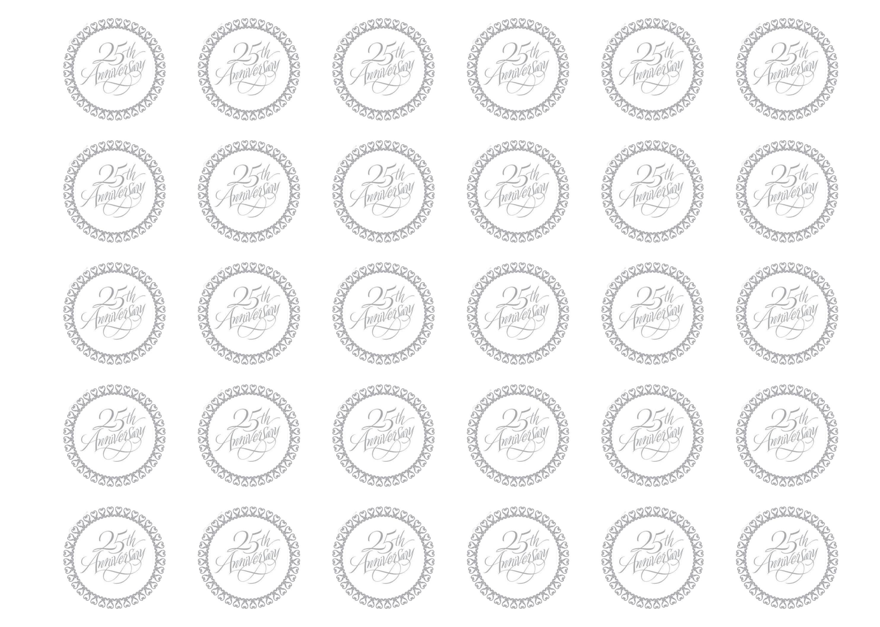 38mm printed edible cupcake toppers