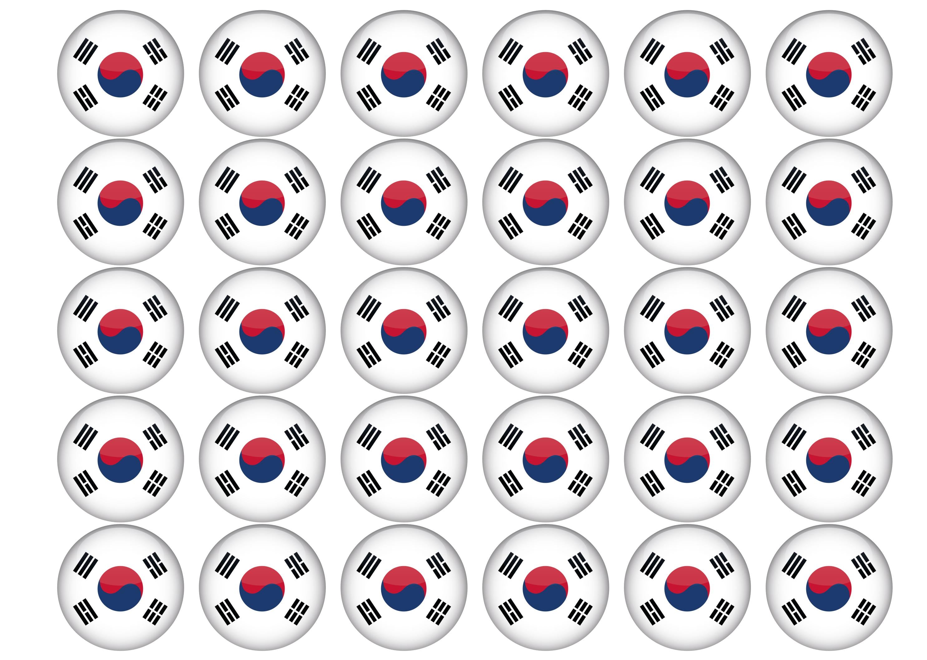 30 edible toppers with the South Korea flag