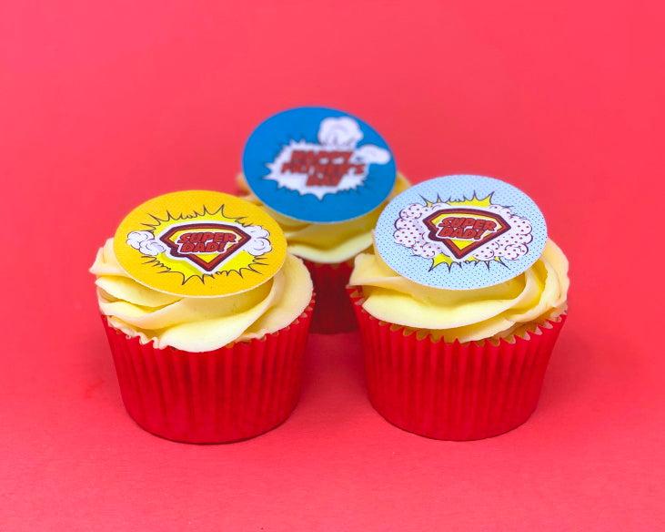 Superdad cupcake toppers for Father's Day