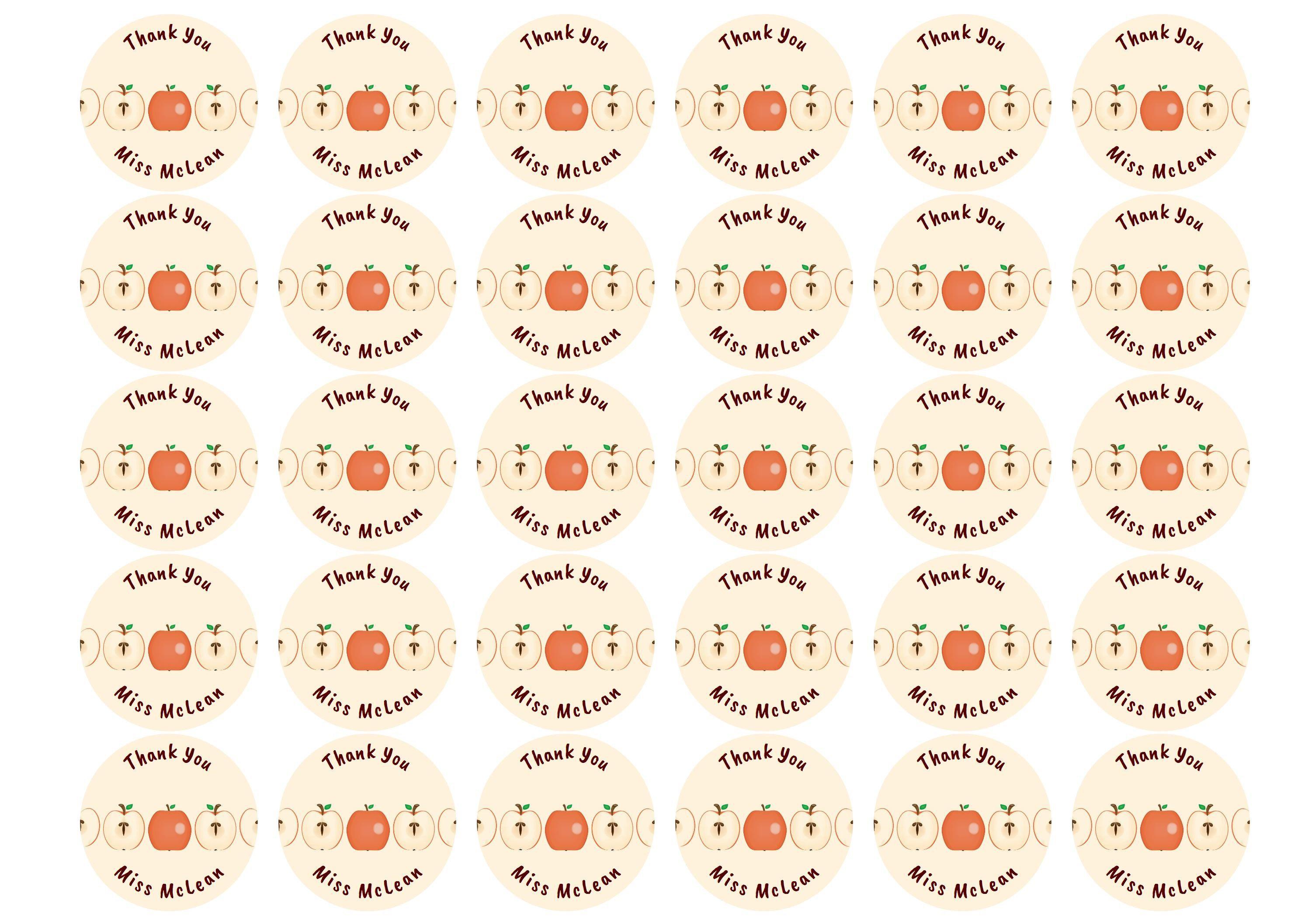 Personalised edible cupcake toppers for your teacher