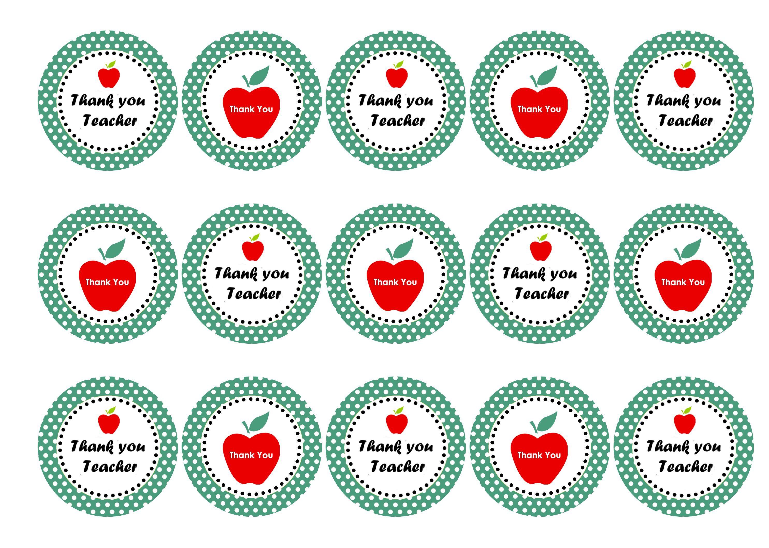 Printed cupcake toppers to say Thank You Teacher