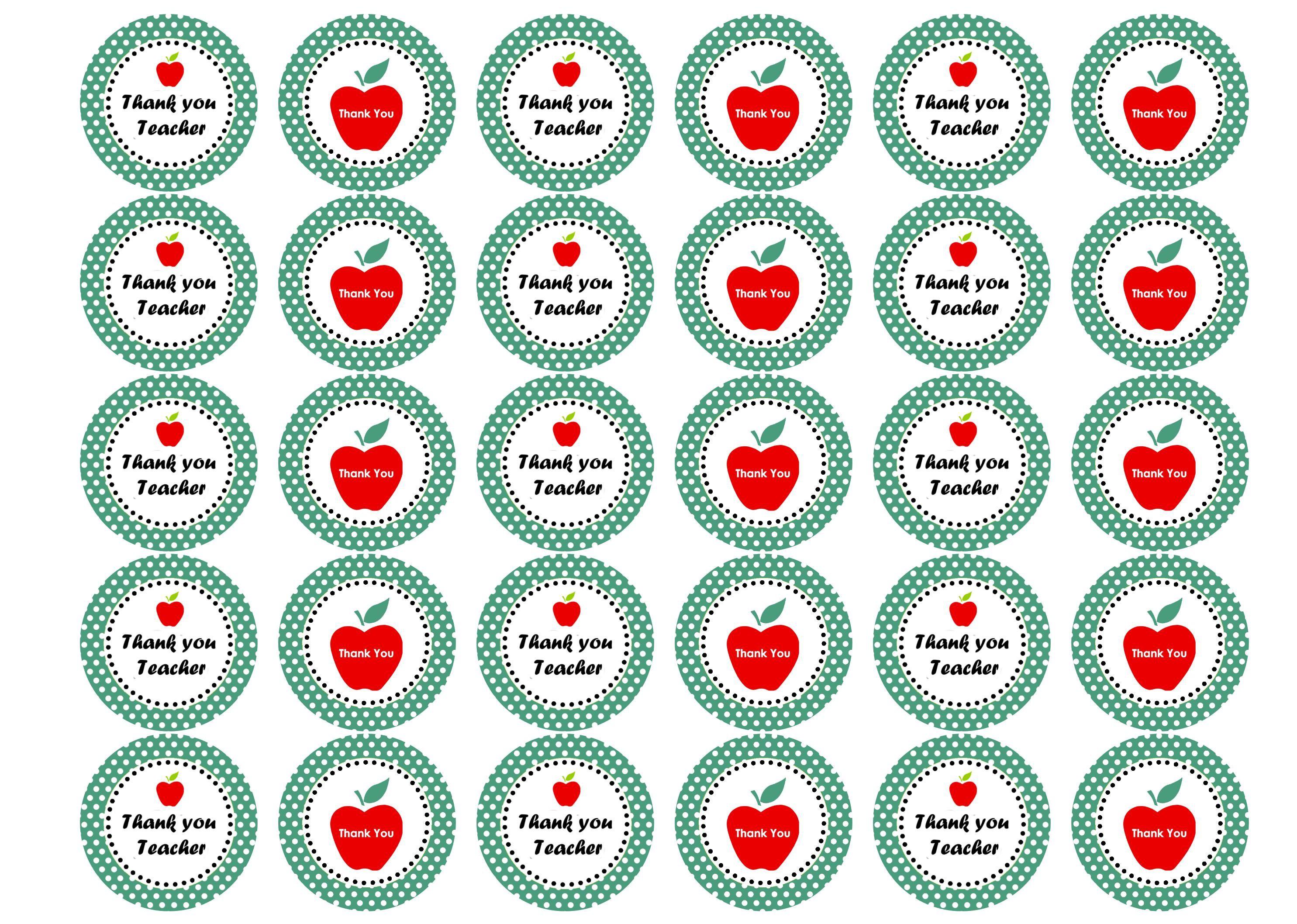 Edible cupcake toppers to say Thank You Teacher