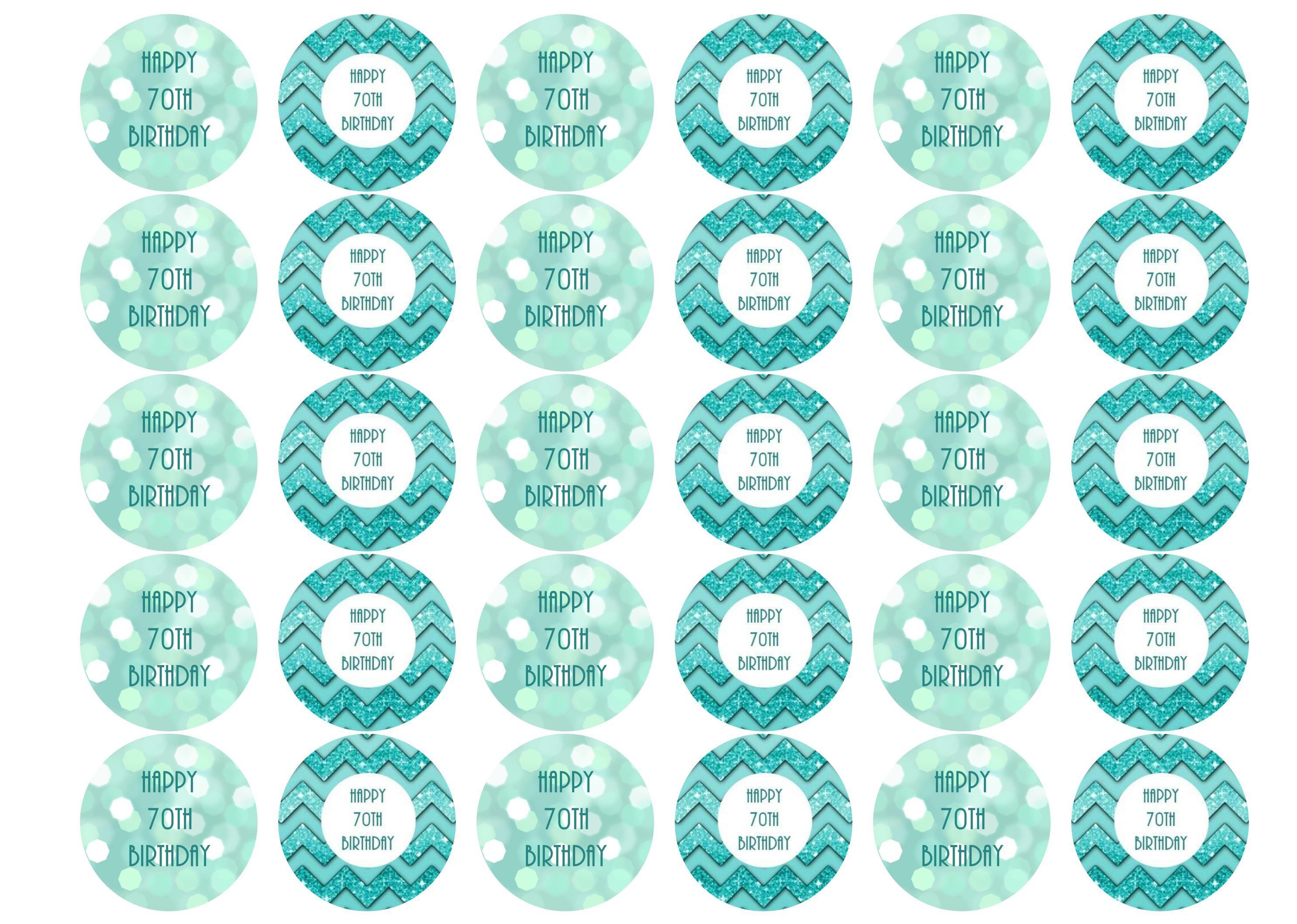 38mm Printed edible cupcake toppers