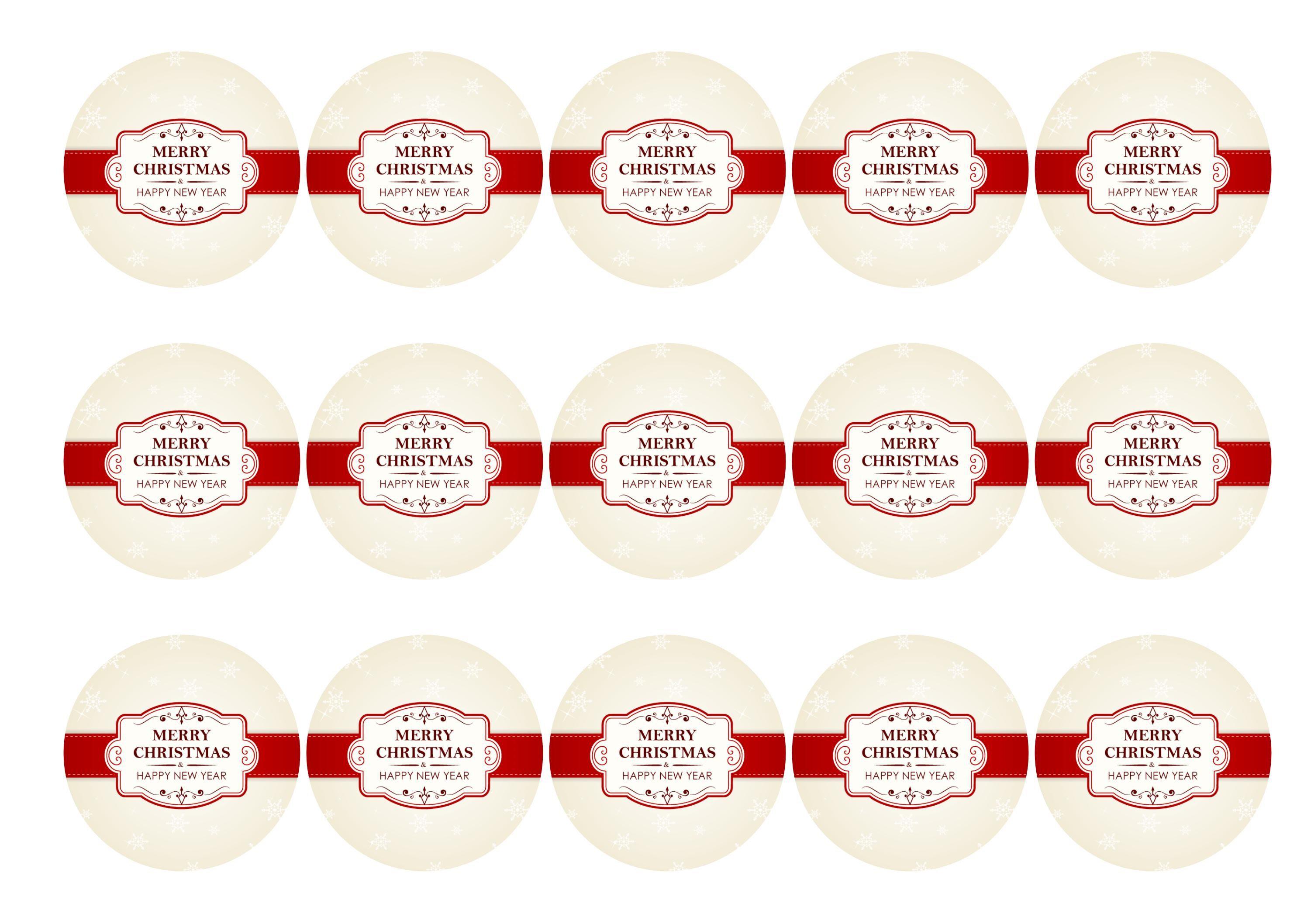 15 printed cupcake toppers with a festive message