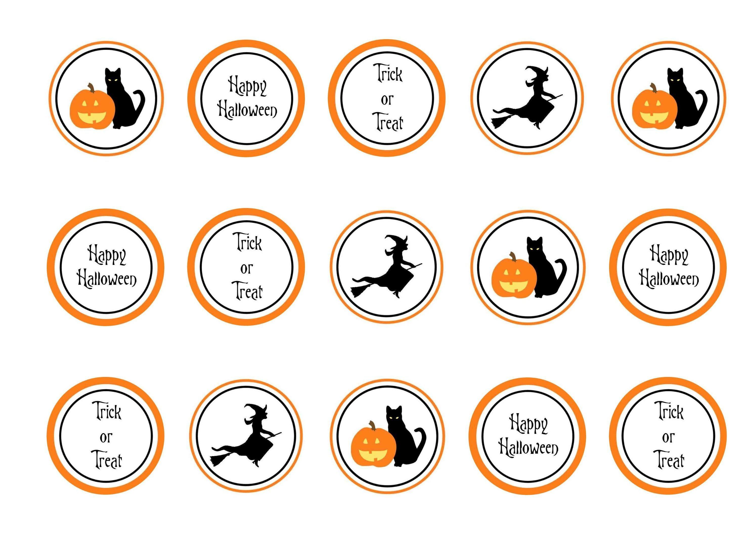Printed edible cupcake toppers for Halloween