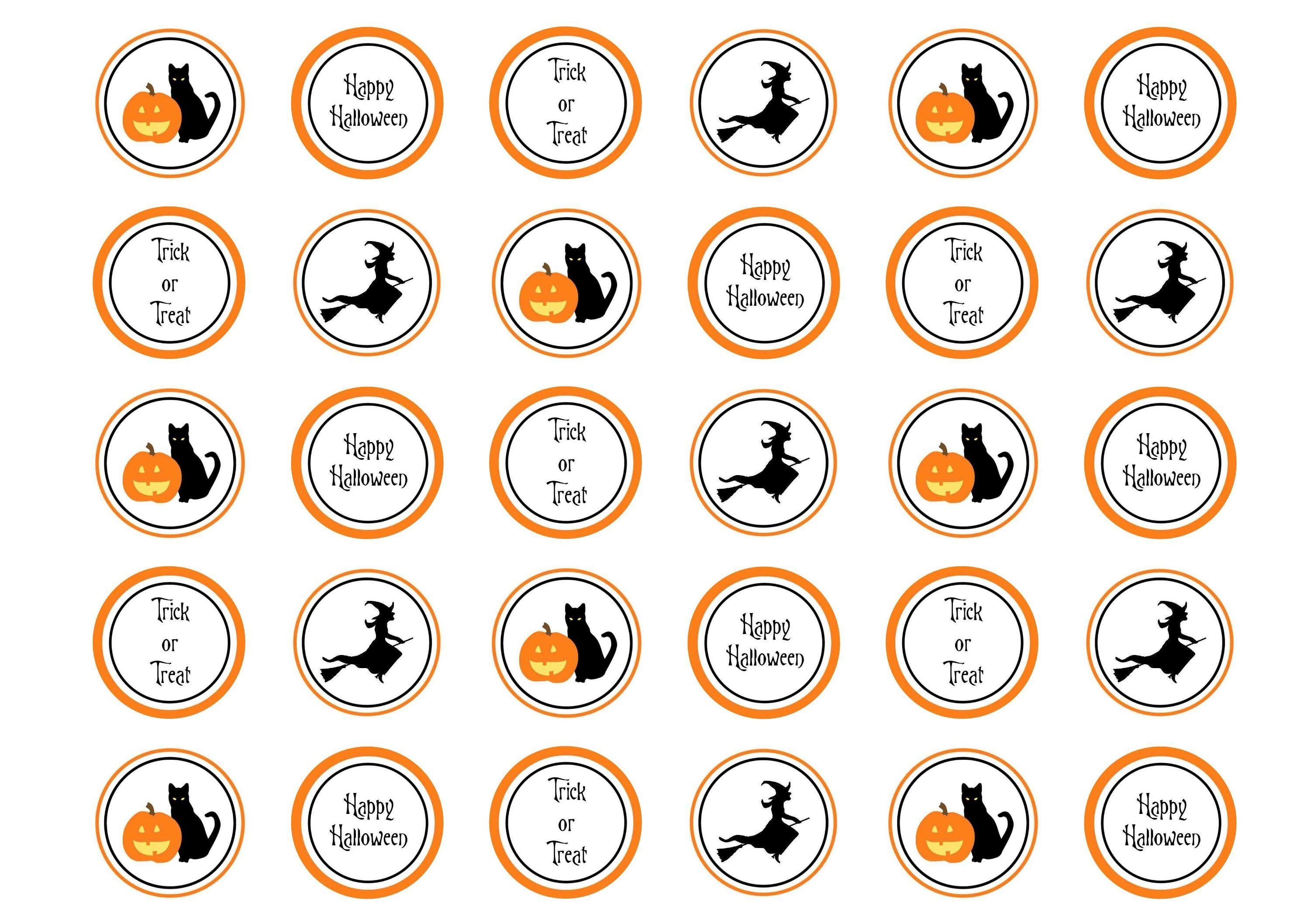 Printed edible cupcake toppers for Halloween