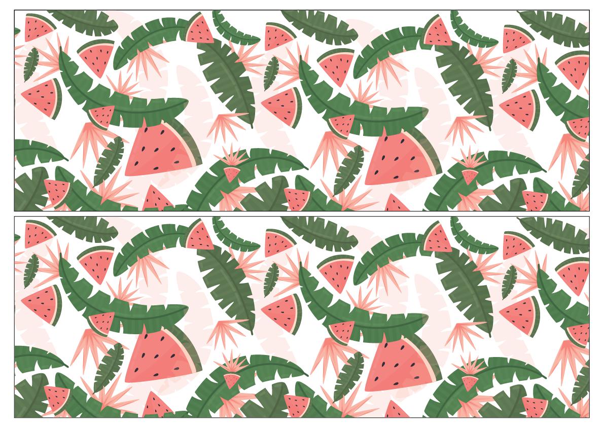 Printed cake wrap with tropical Watermelon design
