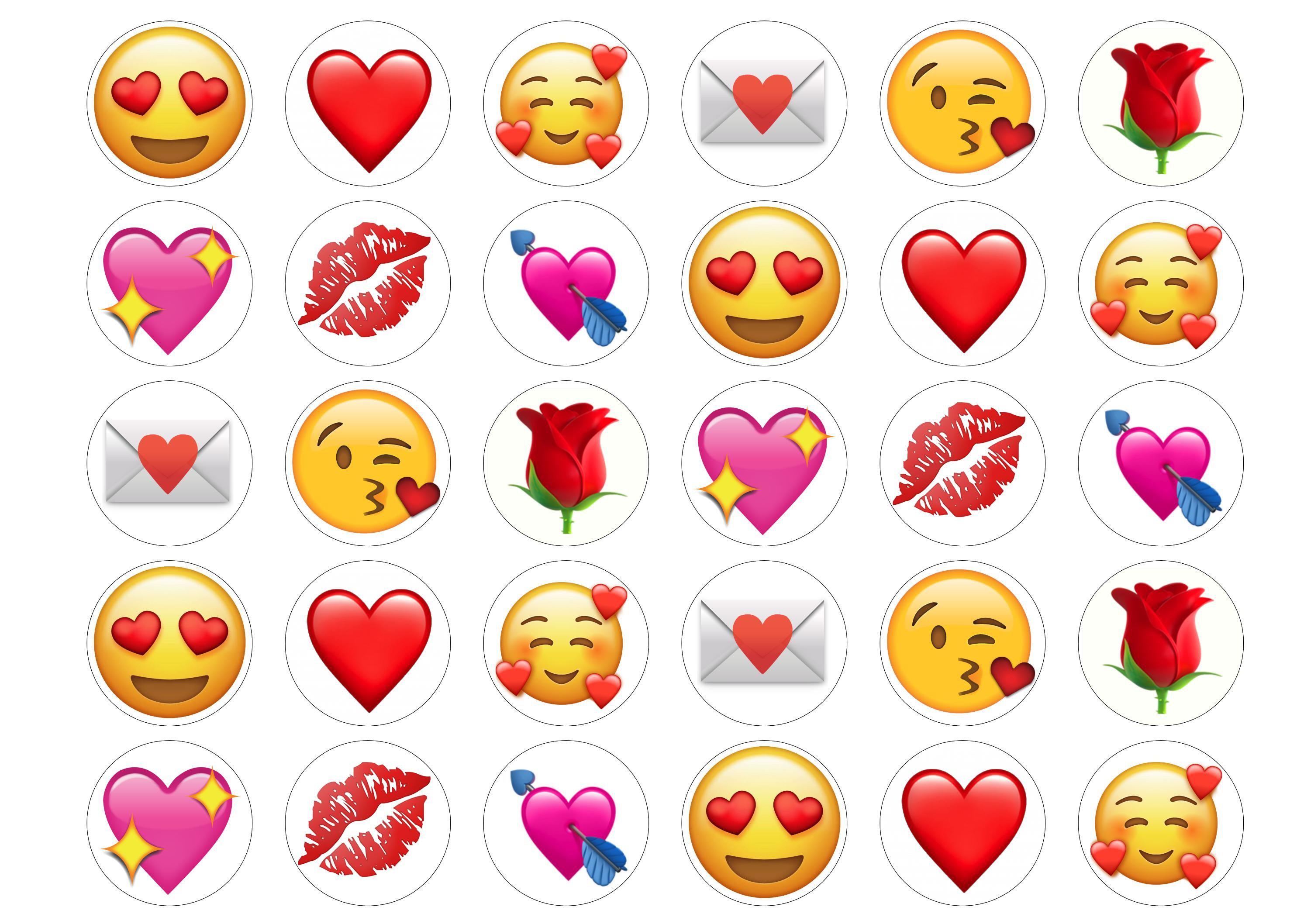 Valentine Emoji's-Edible cake toppers-Edibilis