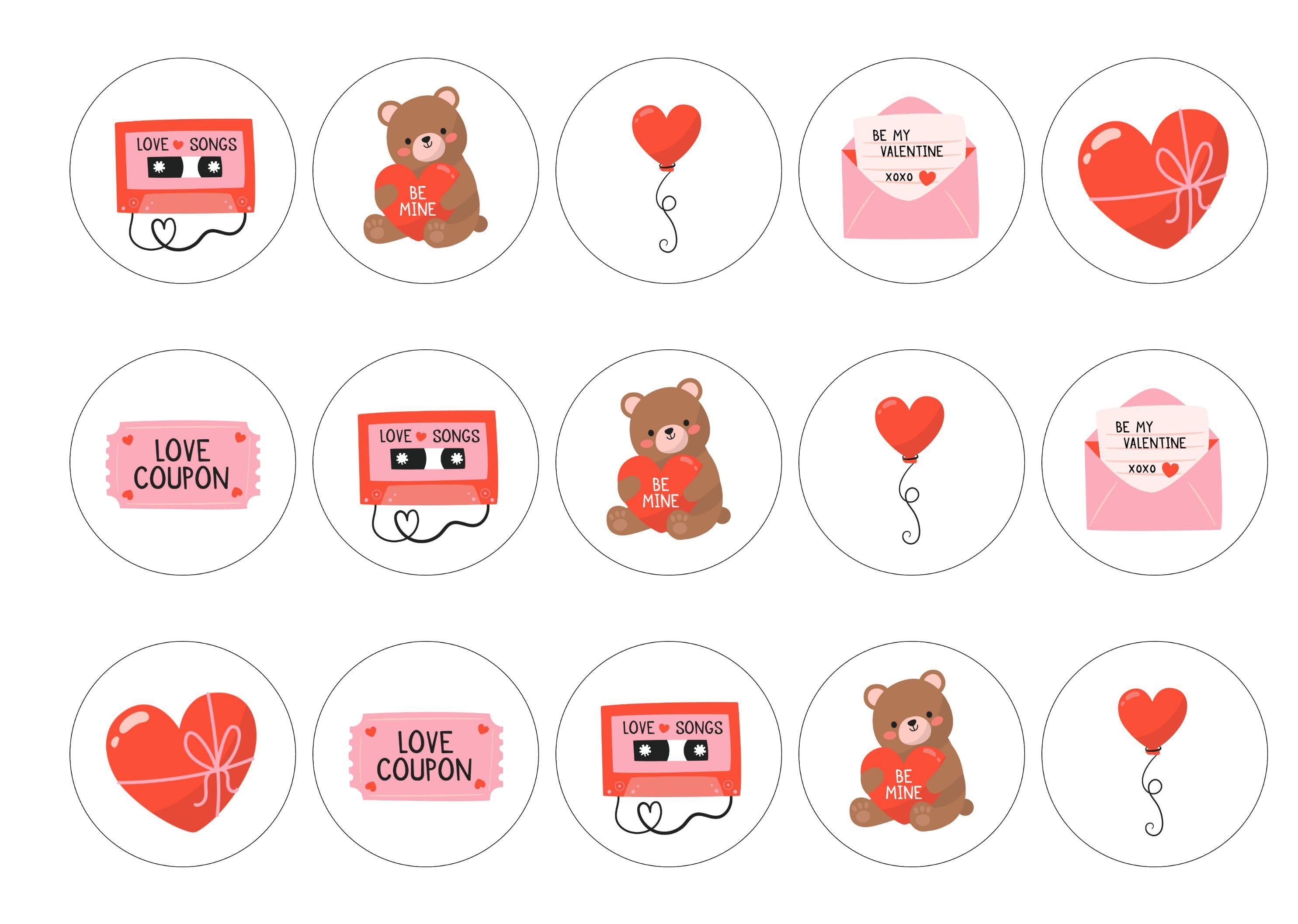 Valentines Icons-Edible cake toppers-Edibilis