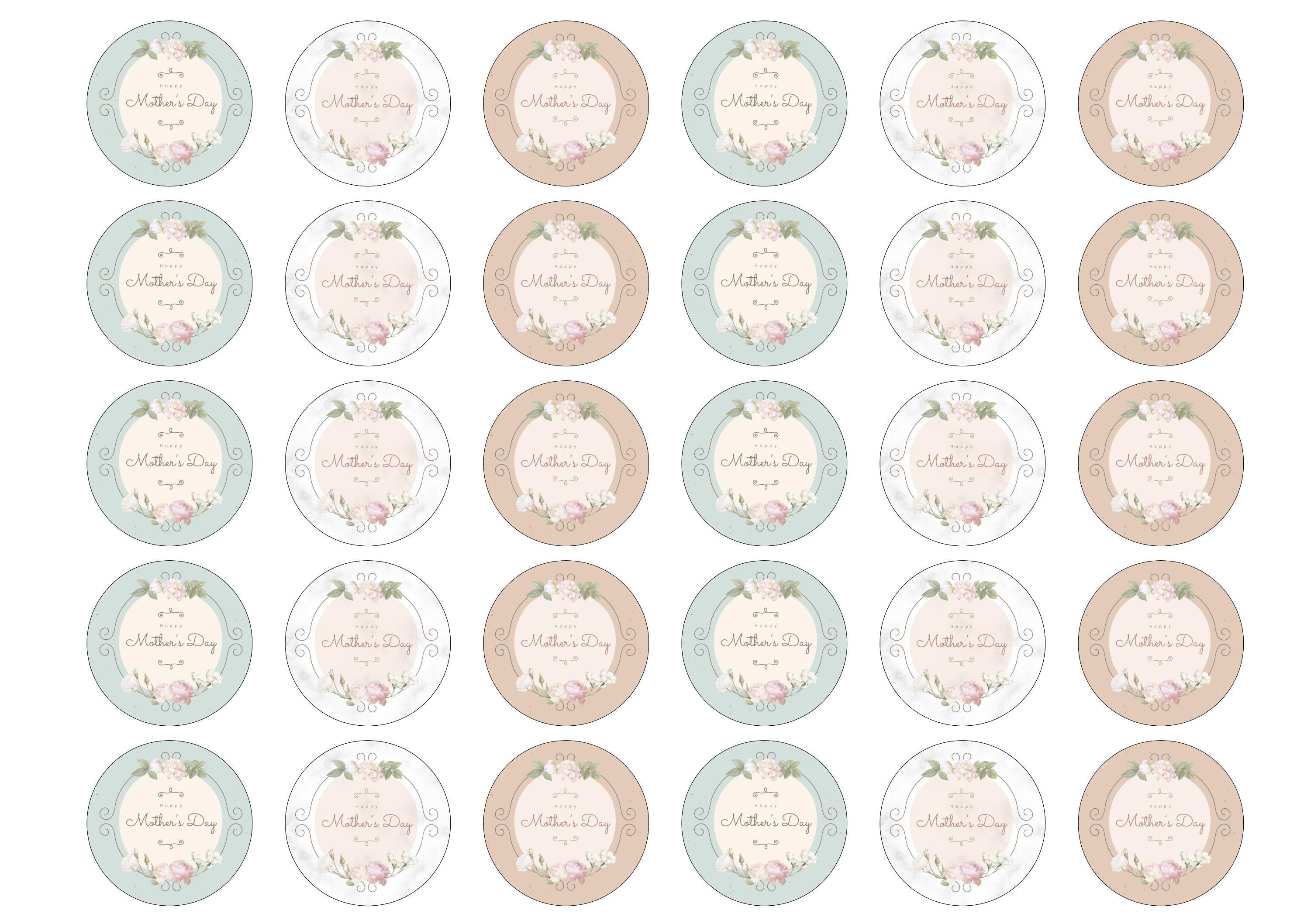 Edible cake toppers with a vintage theme for Mothering Sunday