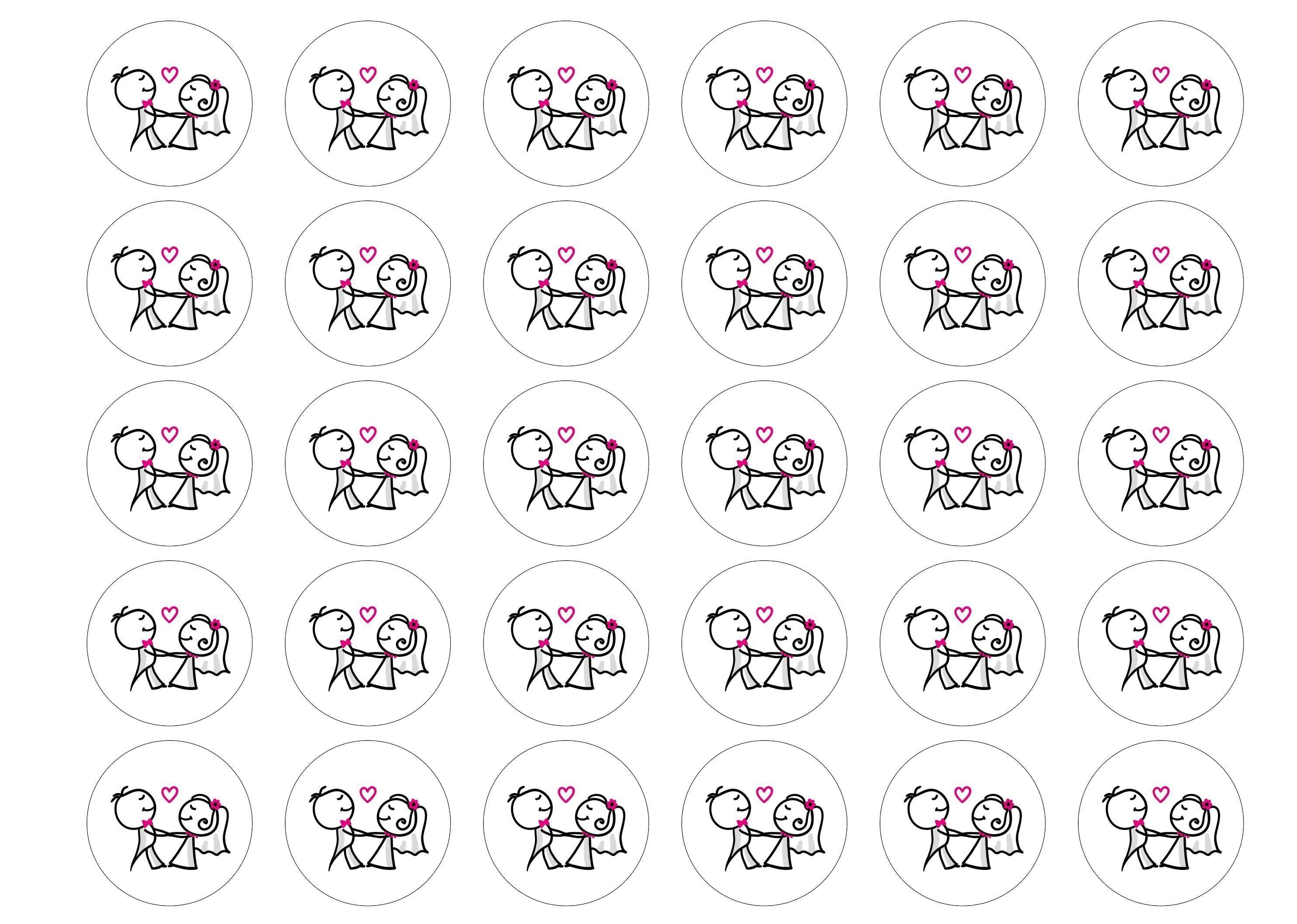 38mm printed edible cupcake toppers