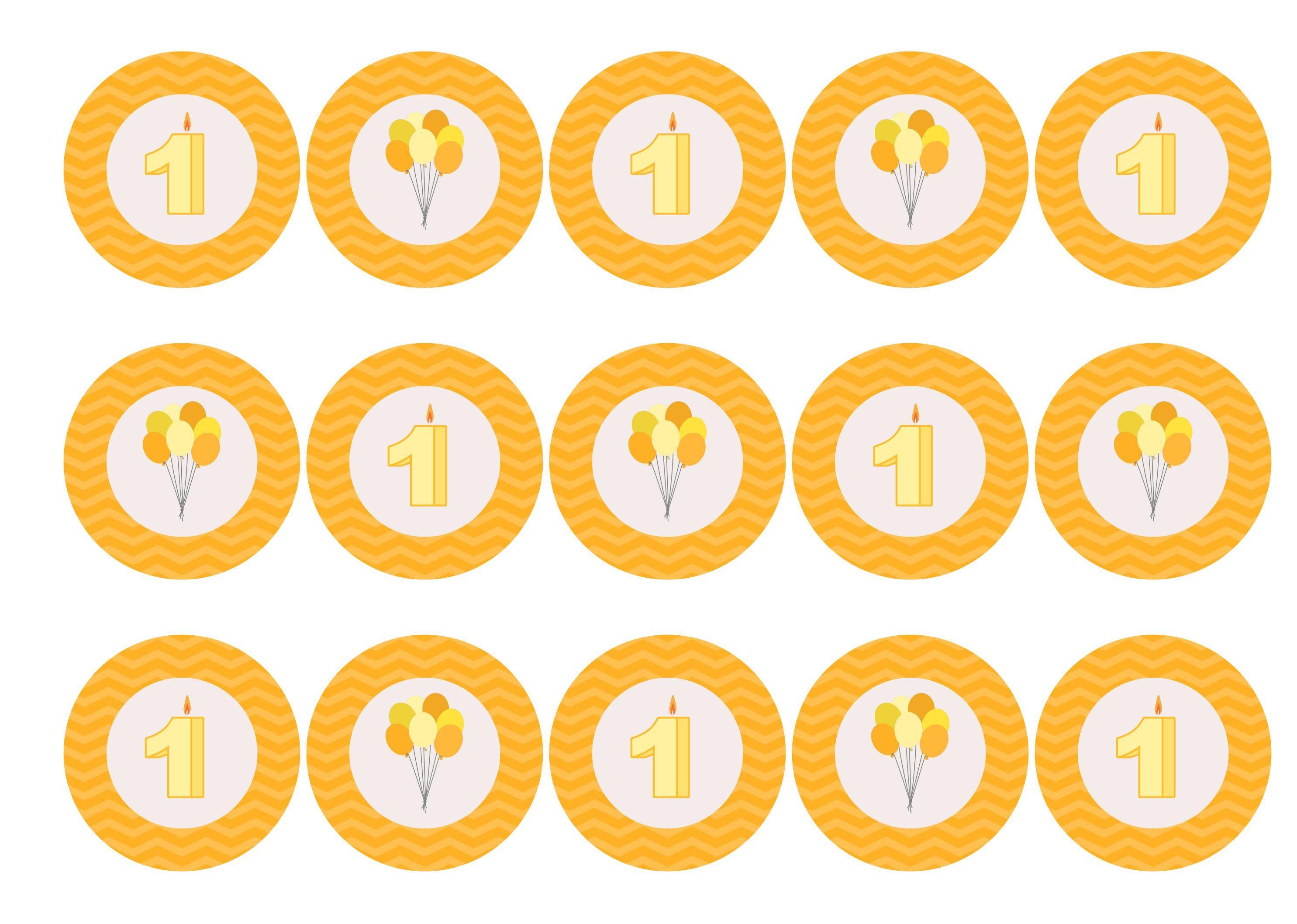 Yellow Balloons - Age 1-Edible cake toppers-Edibilis