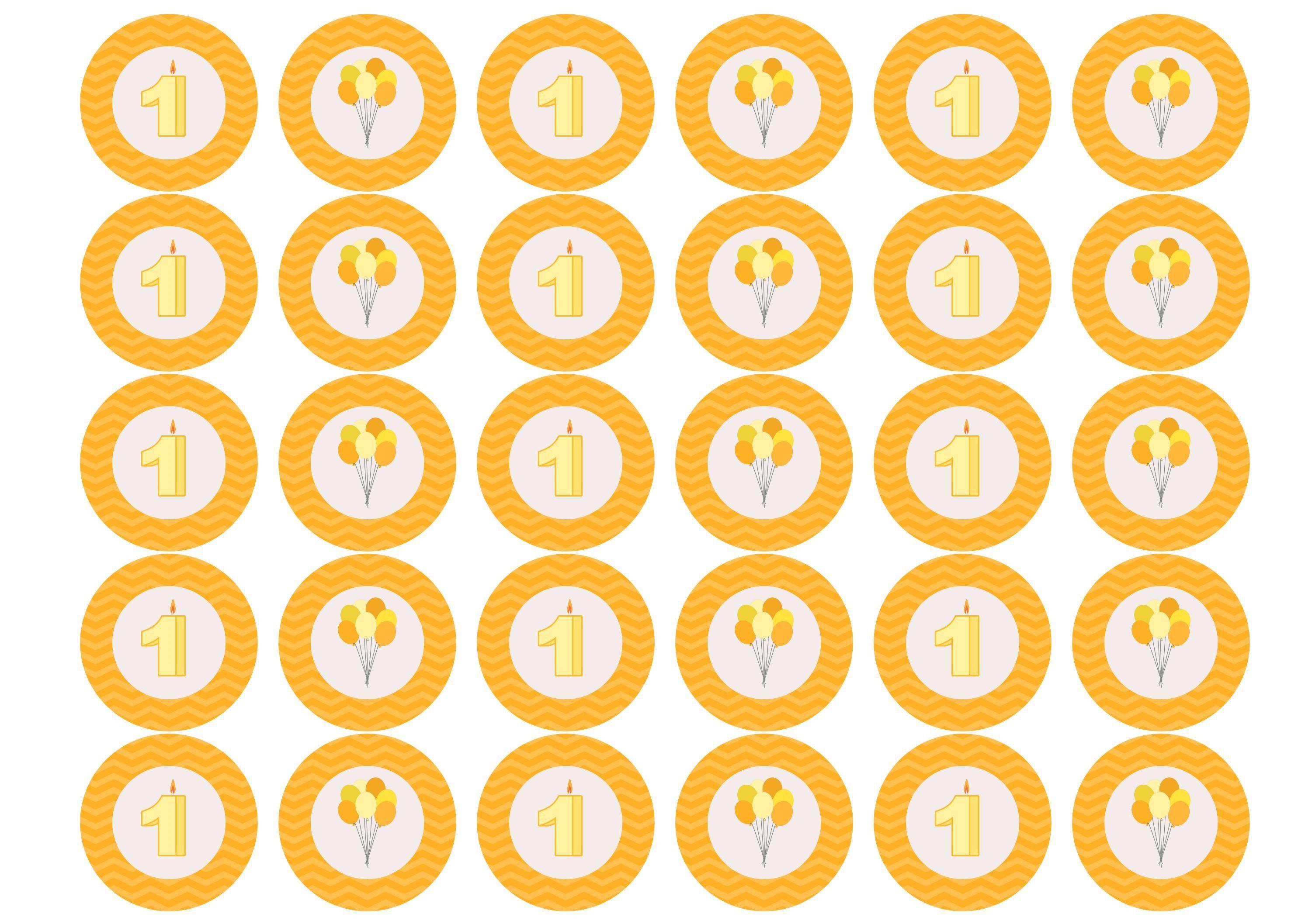 38mm printed edible cupcake toppers