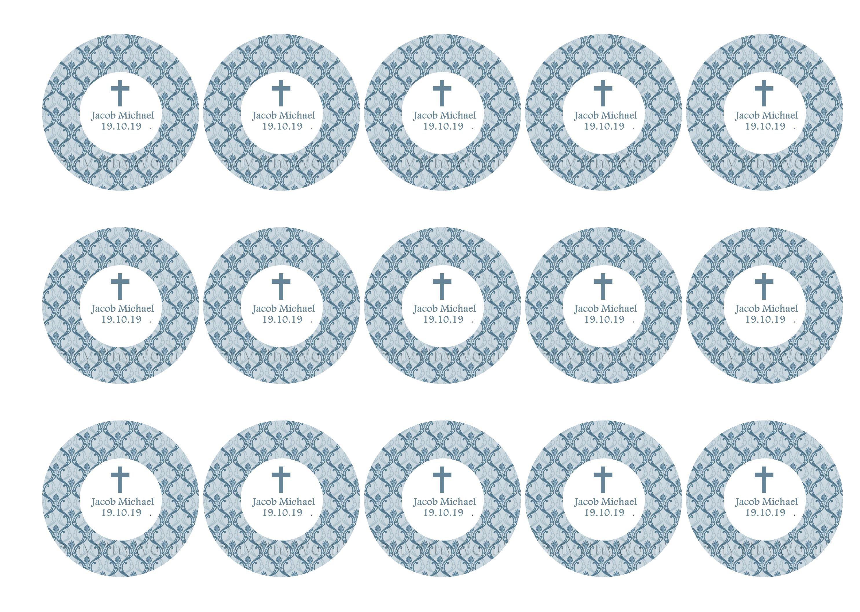 50mm printed edible cupcake toppers