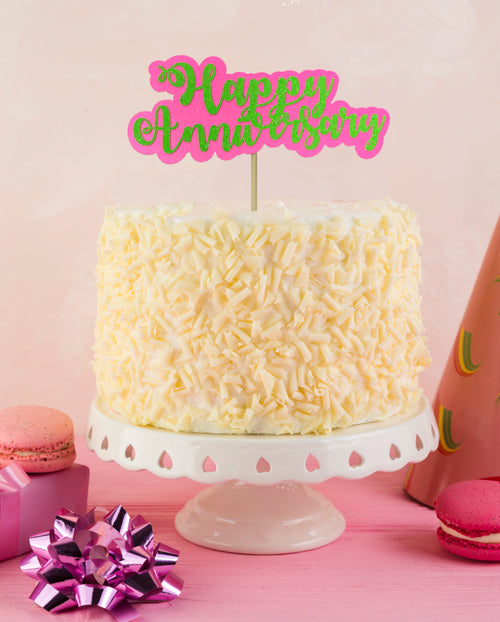 Happy Anniversary Cake Topper - 2 layer