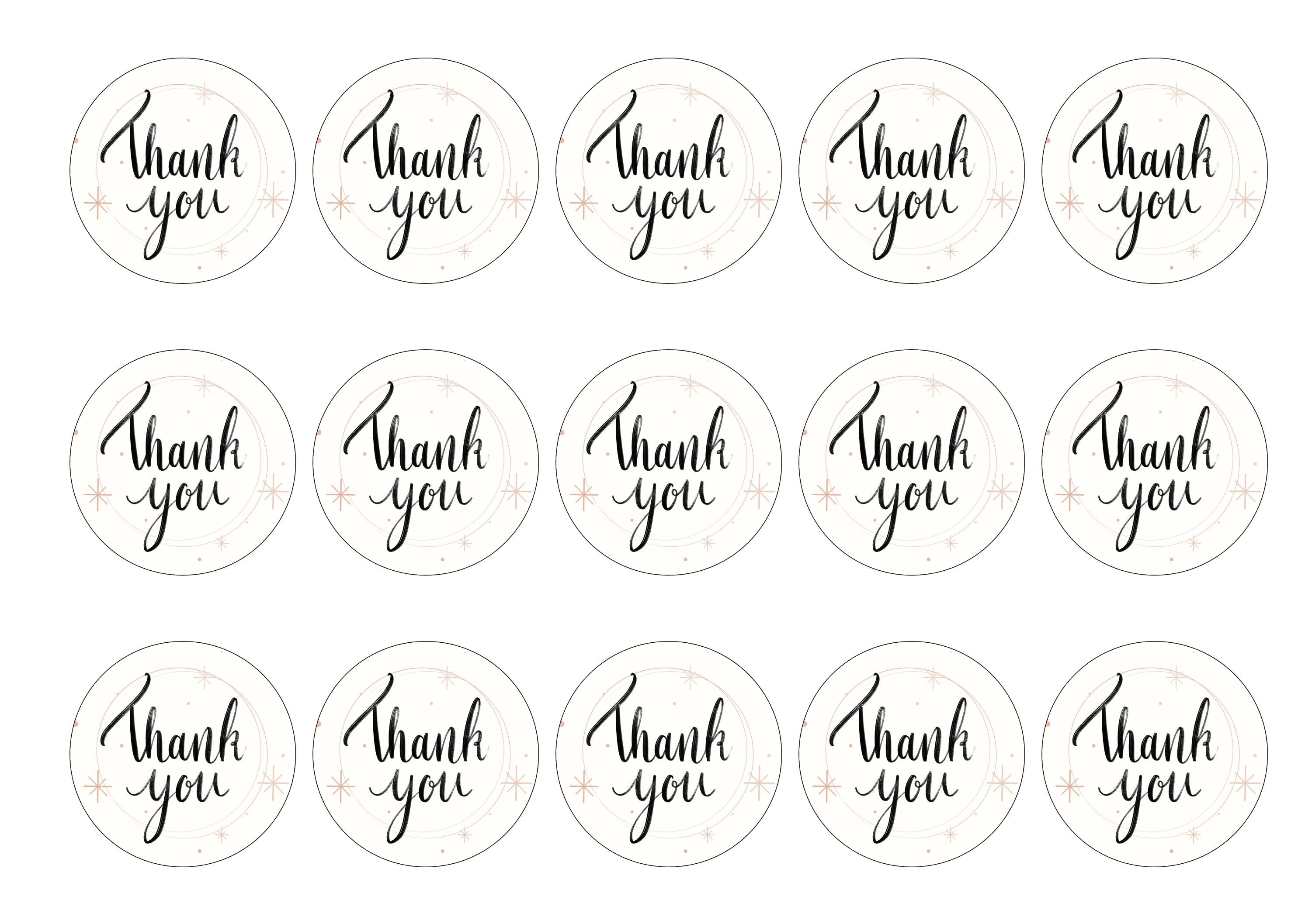 15 printed cupcake topper with a simple thank you message