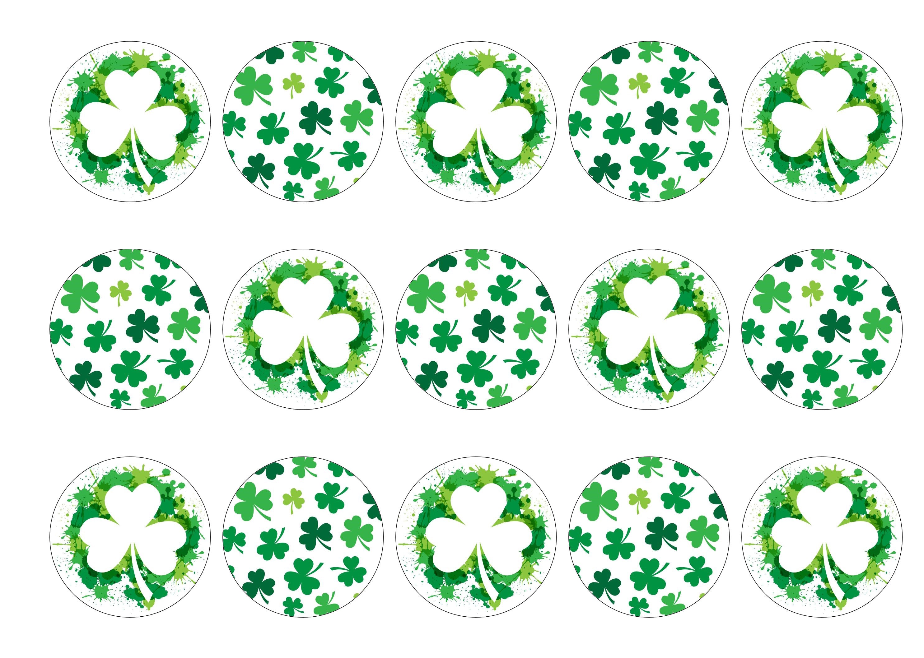 15 printed St Patrick's Day edible toppers