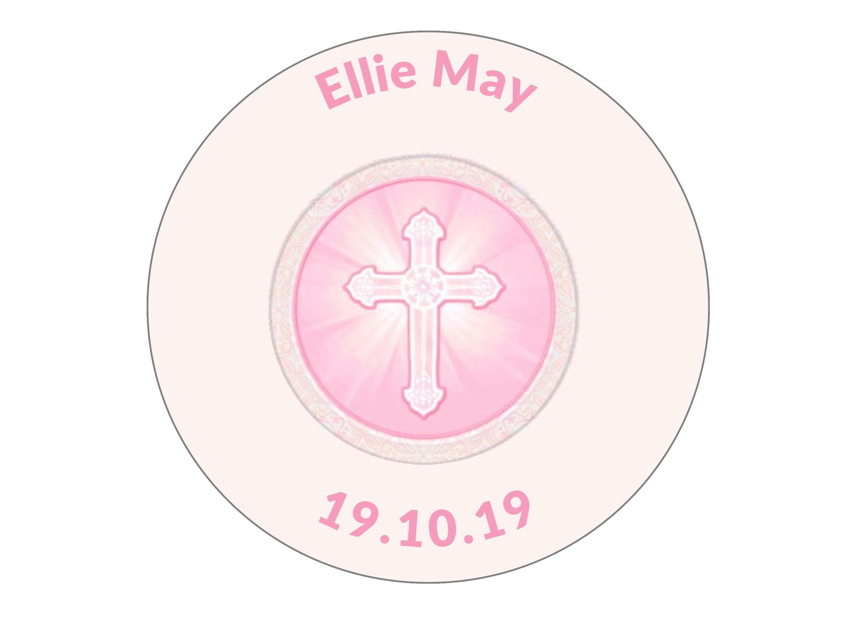 Christening and Communion - Pink Cross