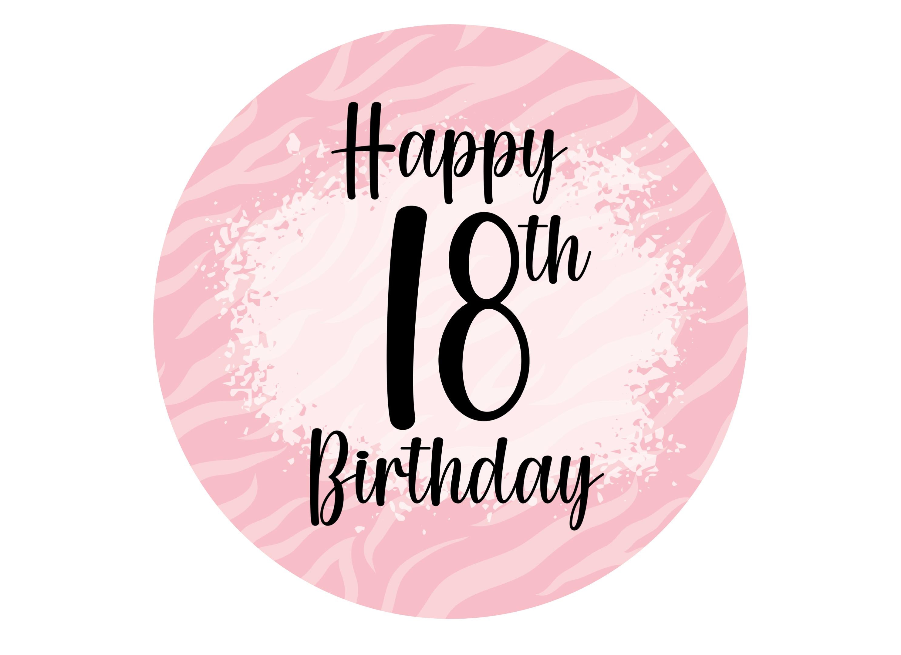 Pink animal print themed 18th birthday cake topper