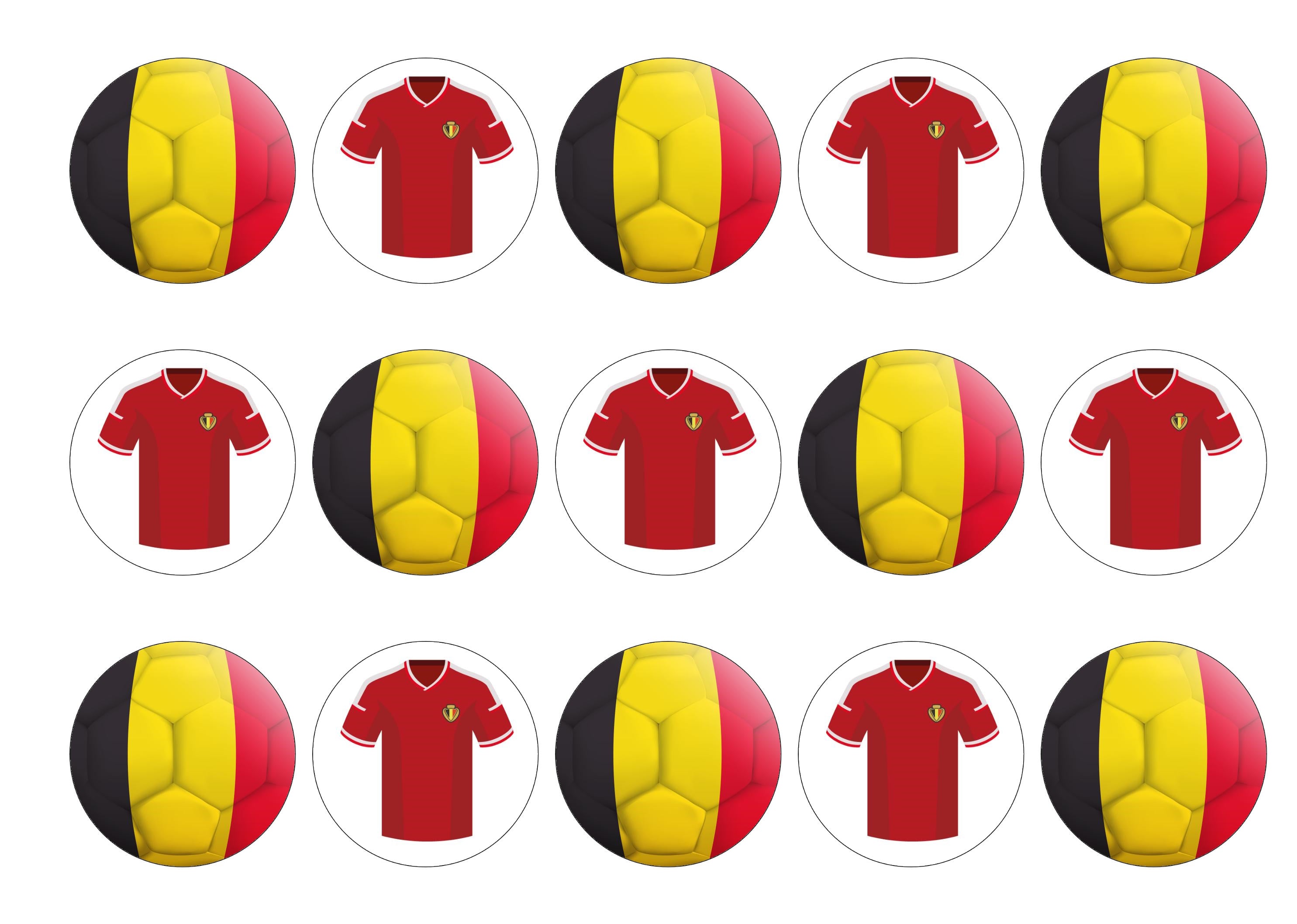 15 Belgium themed cupcake toppers for Euro's 2024