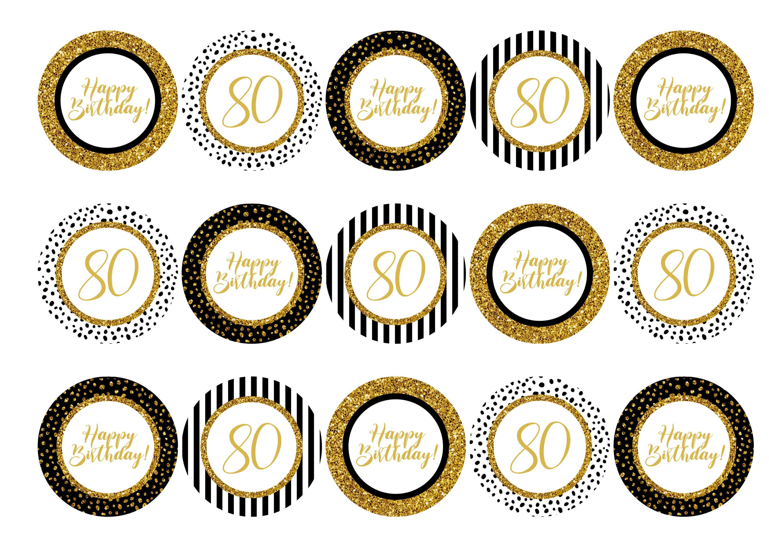 Black and Gold Happy Birthday - Personalised