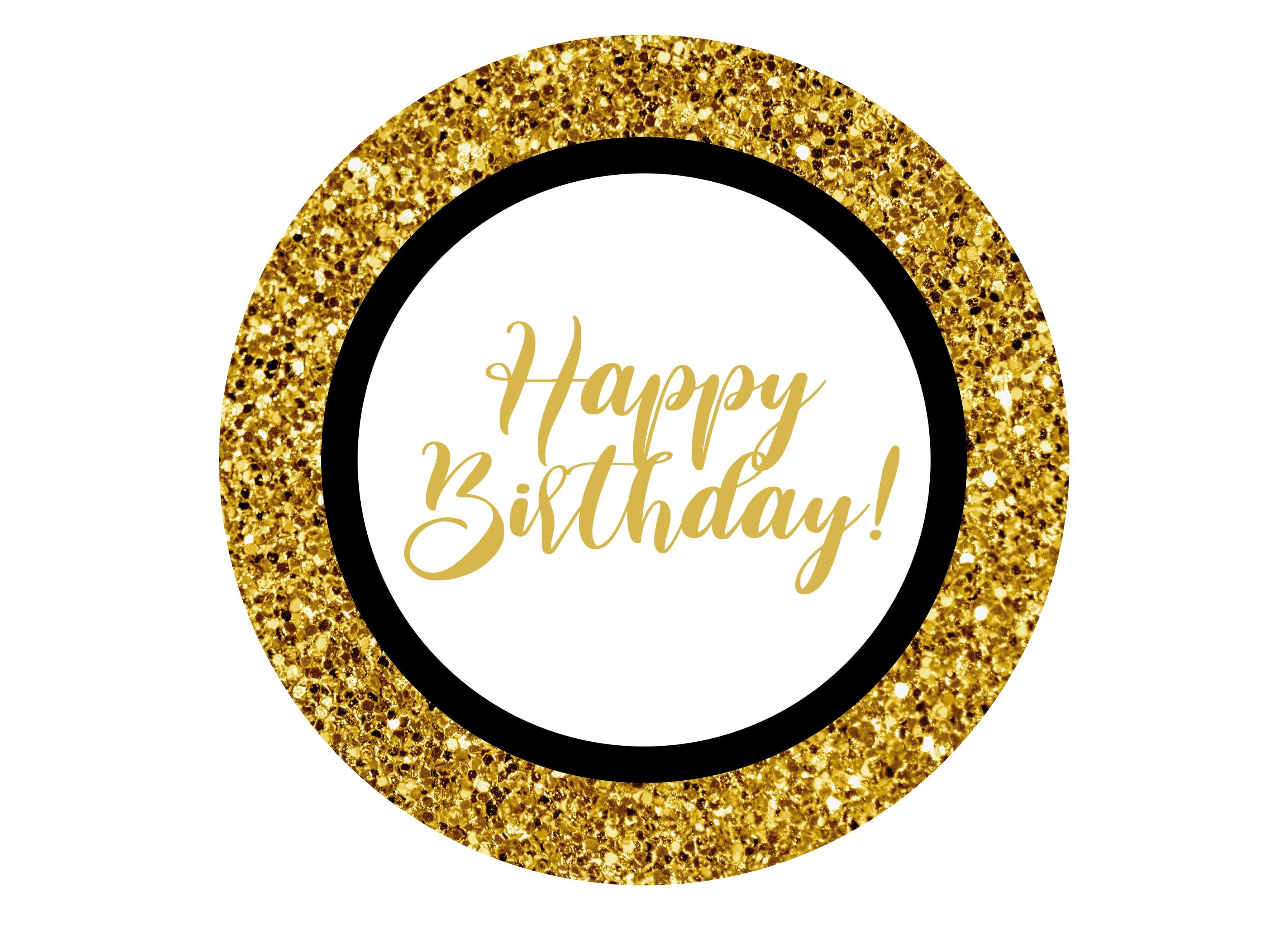 Black and Gold Happy Birthday - Personalised