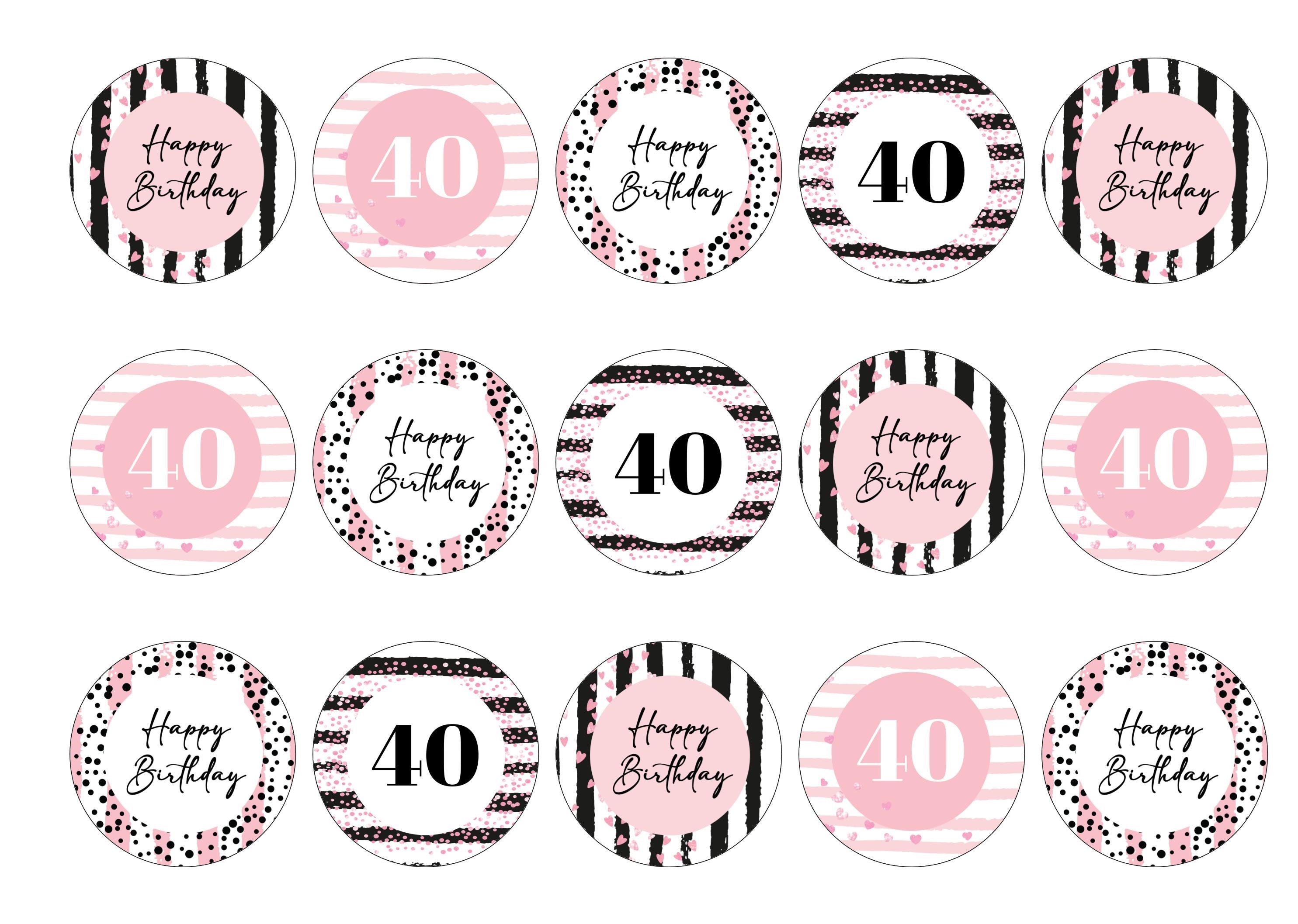 Black and Pink Stripe Birthday - Personalised