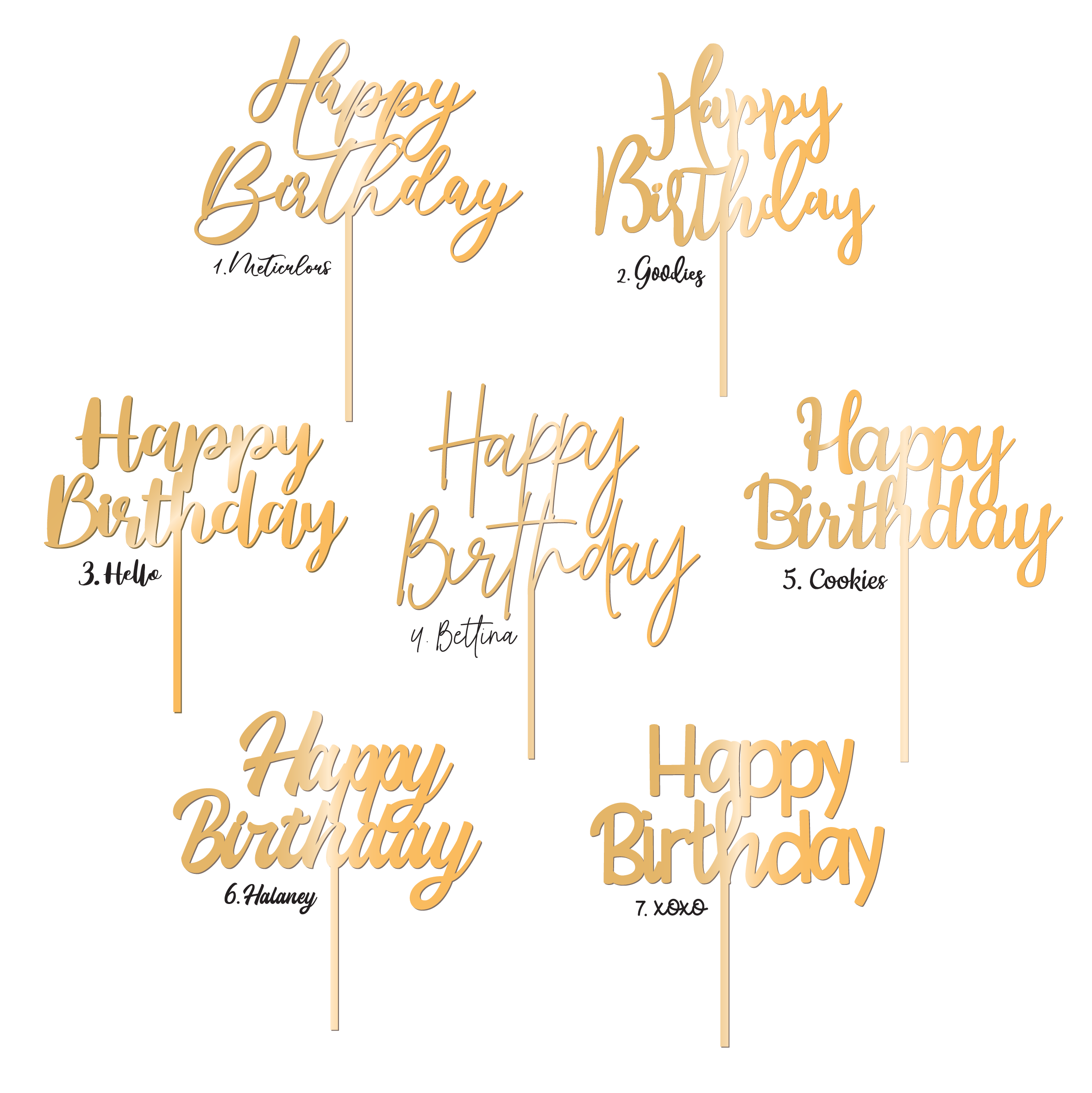 Happy Birthday Acrylic Cake Topper