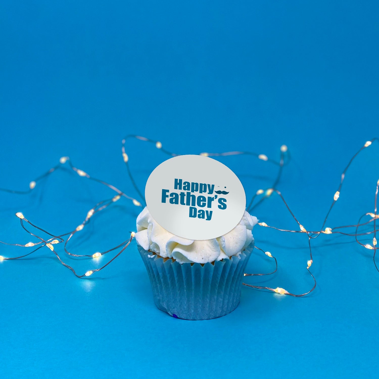 Blue Father's Day cupcake toppers