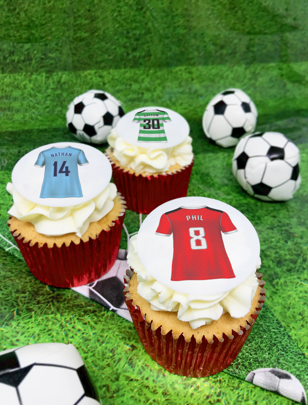 Edible cake toppers Personalised Football Shirt Edibilis