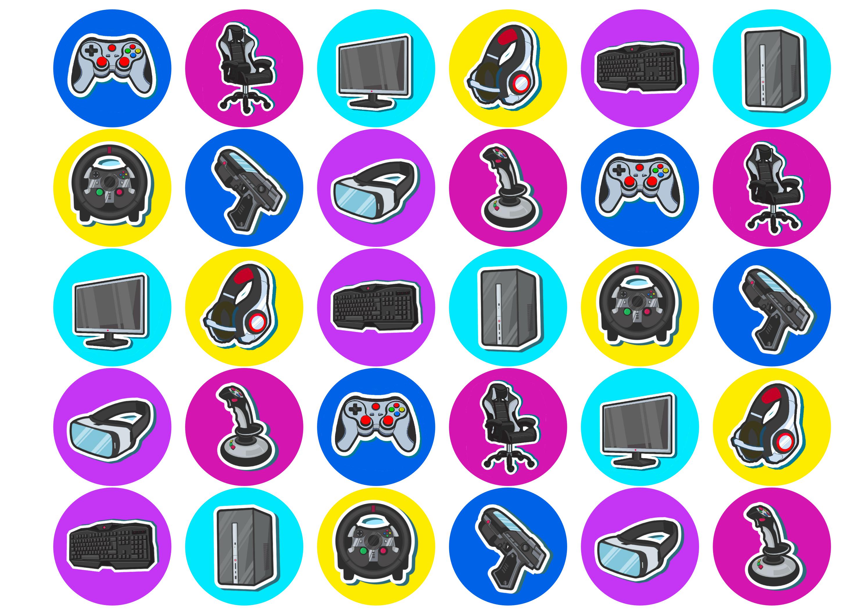 30 Gaming cupcake toppers inspired by Xbox and Playstation