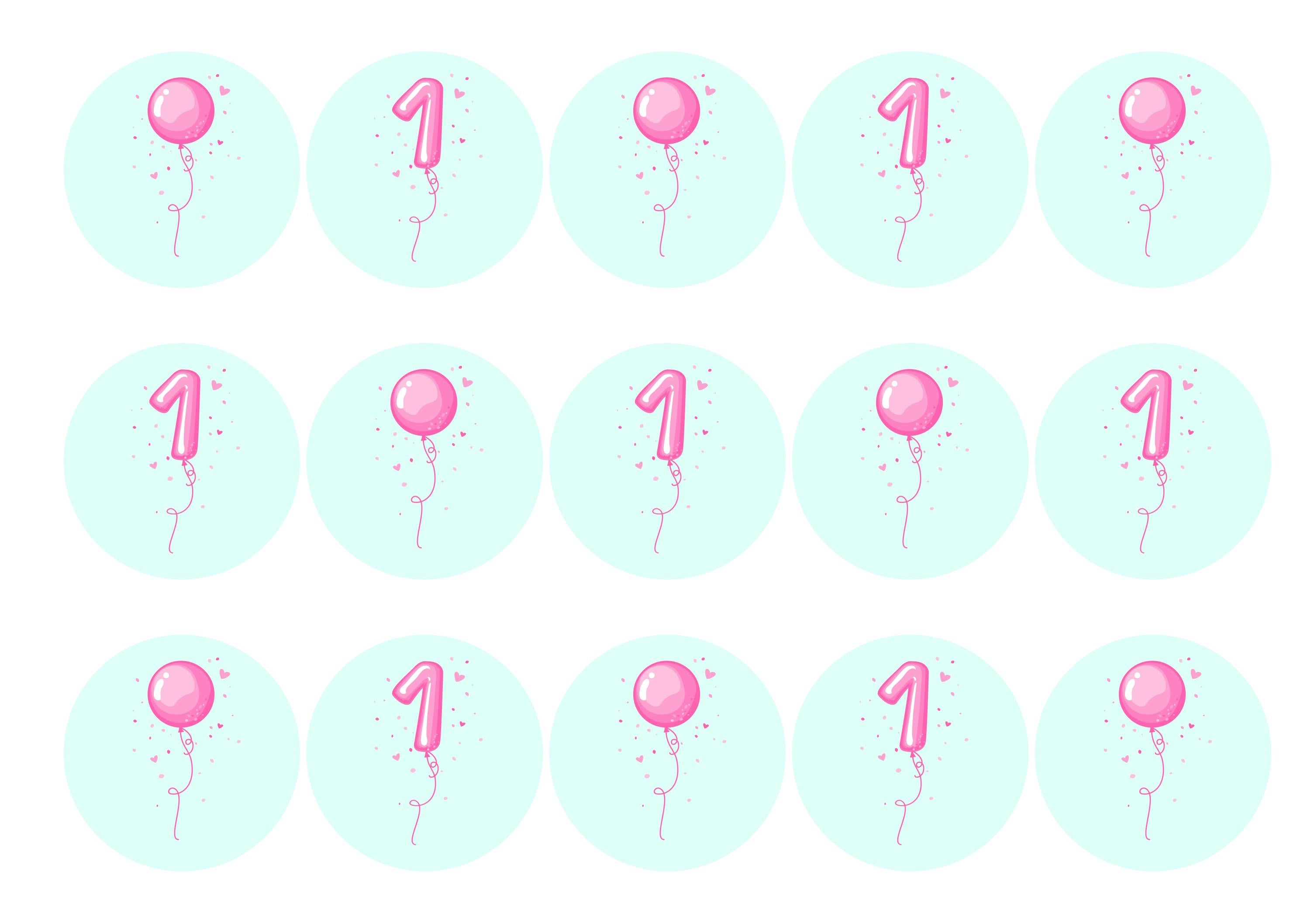 15 birthday cupcake toppers for a girls 1st birthday