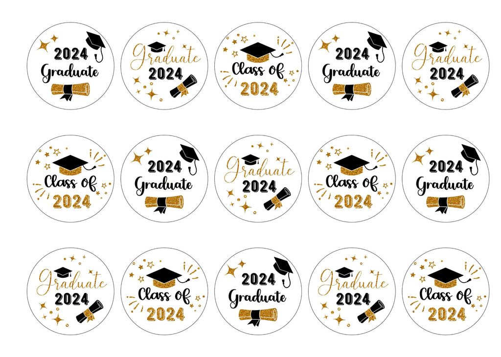 Topper Masdf Edible cake toppers | Graduate 2024 / Class of 2024 | Edibilis