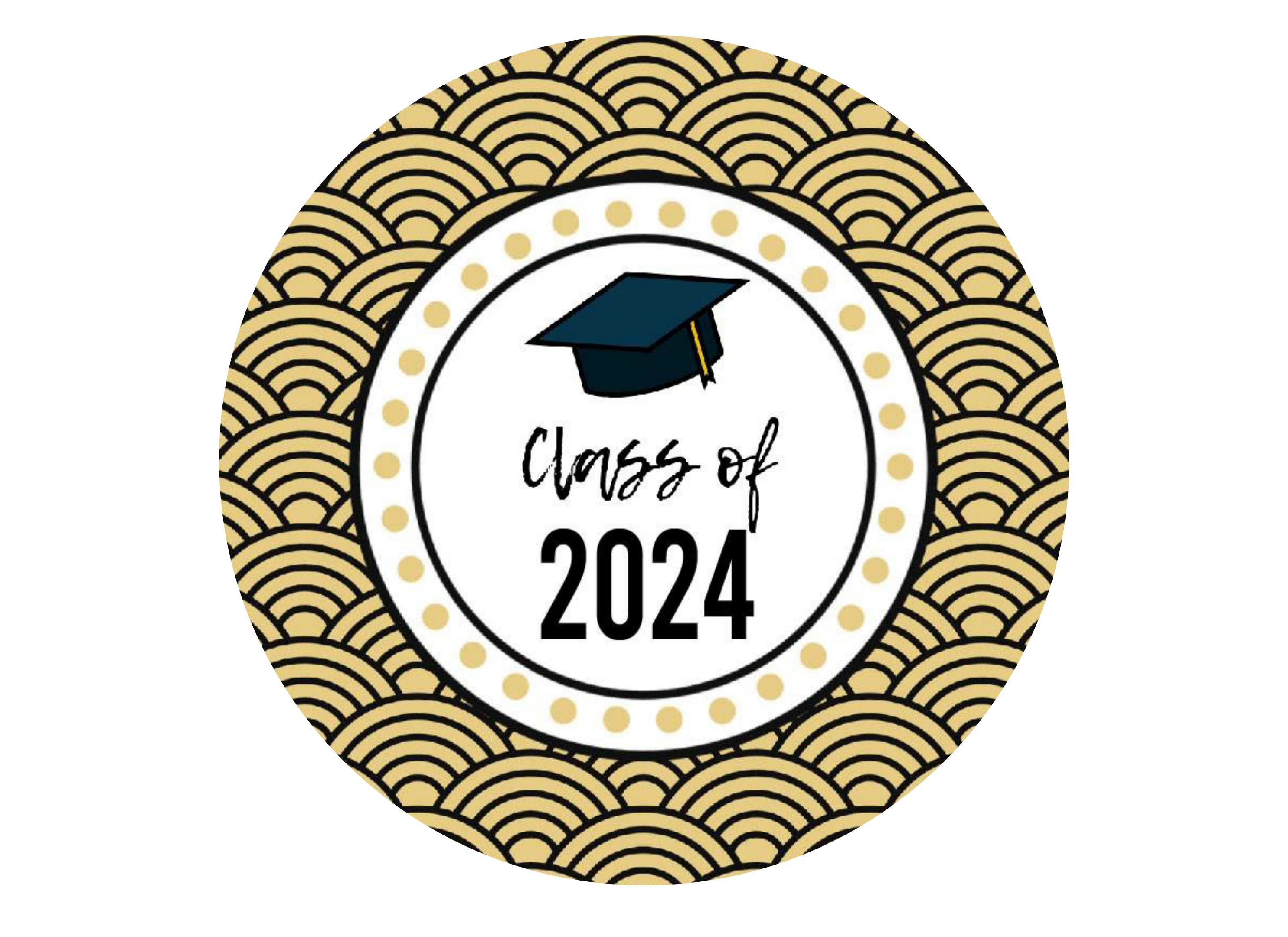 Class of 2024 Graduation cap cake topper