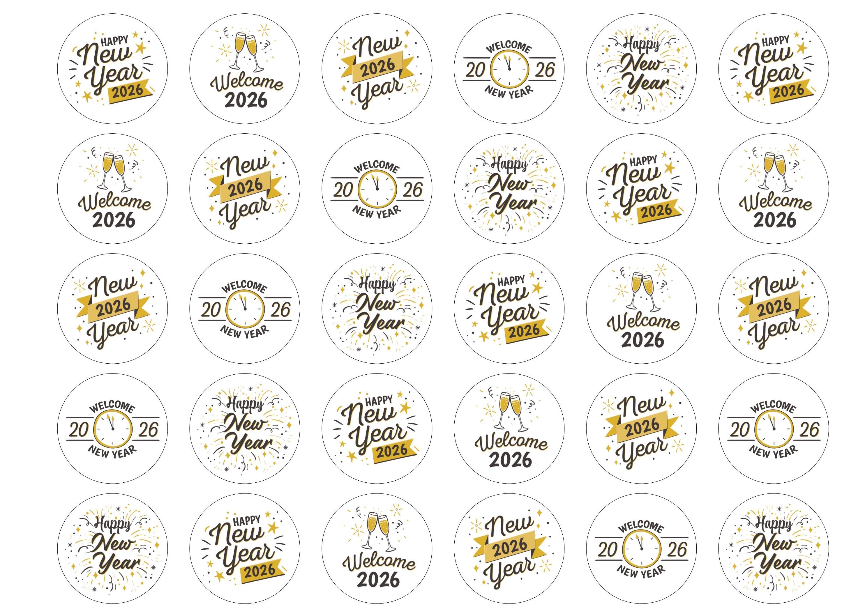 Happy New Year 2026 - Black and Gold