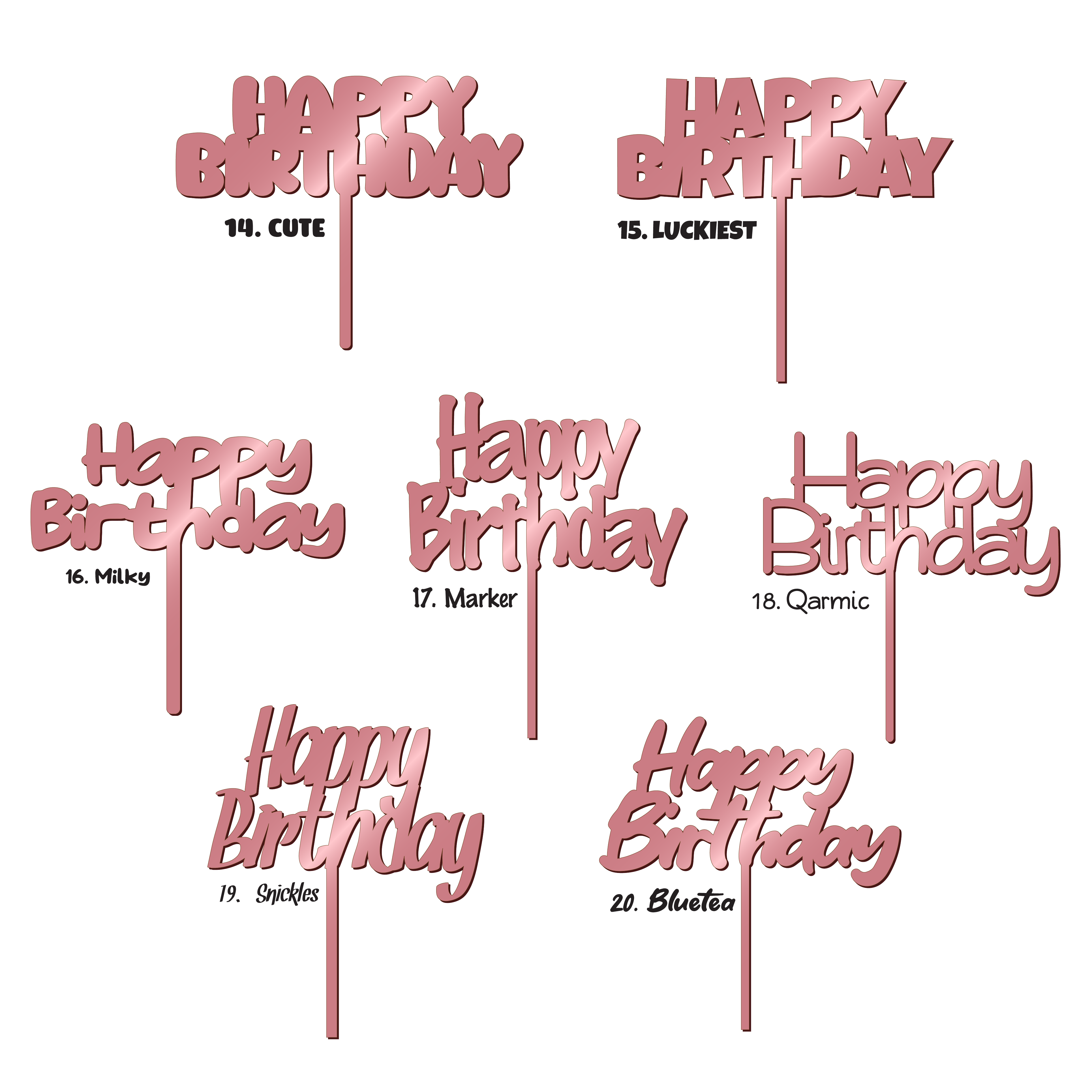 Happy Birthday Acrylic Cake Topper