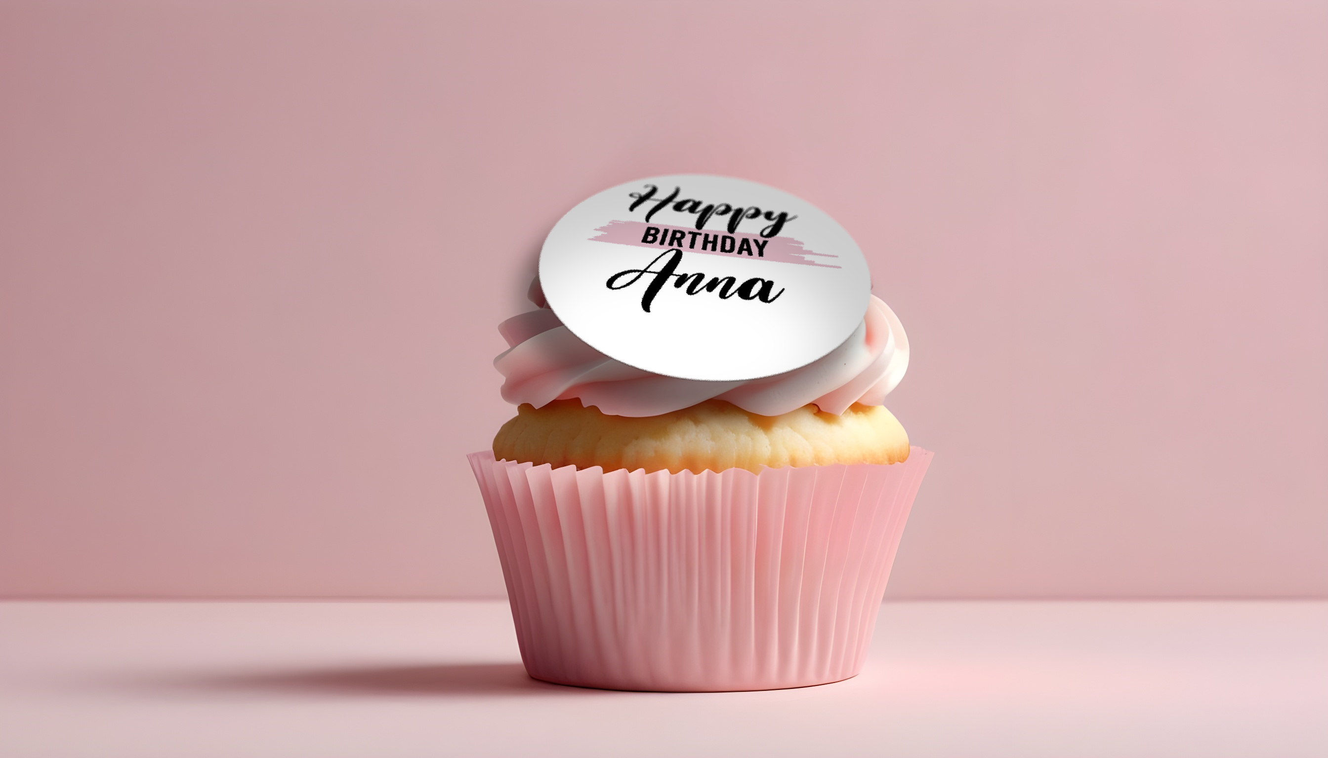 Personalised birthday cupcake with an edible cupcake toppers and birthday message