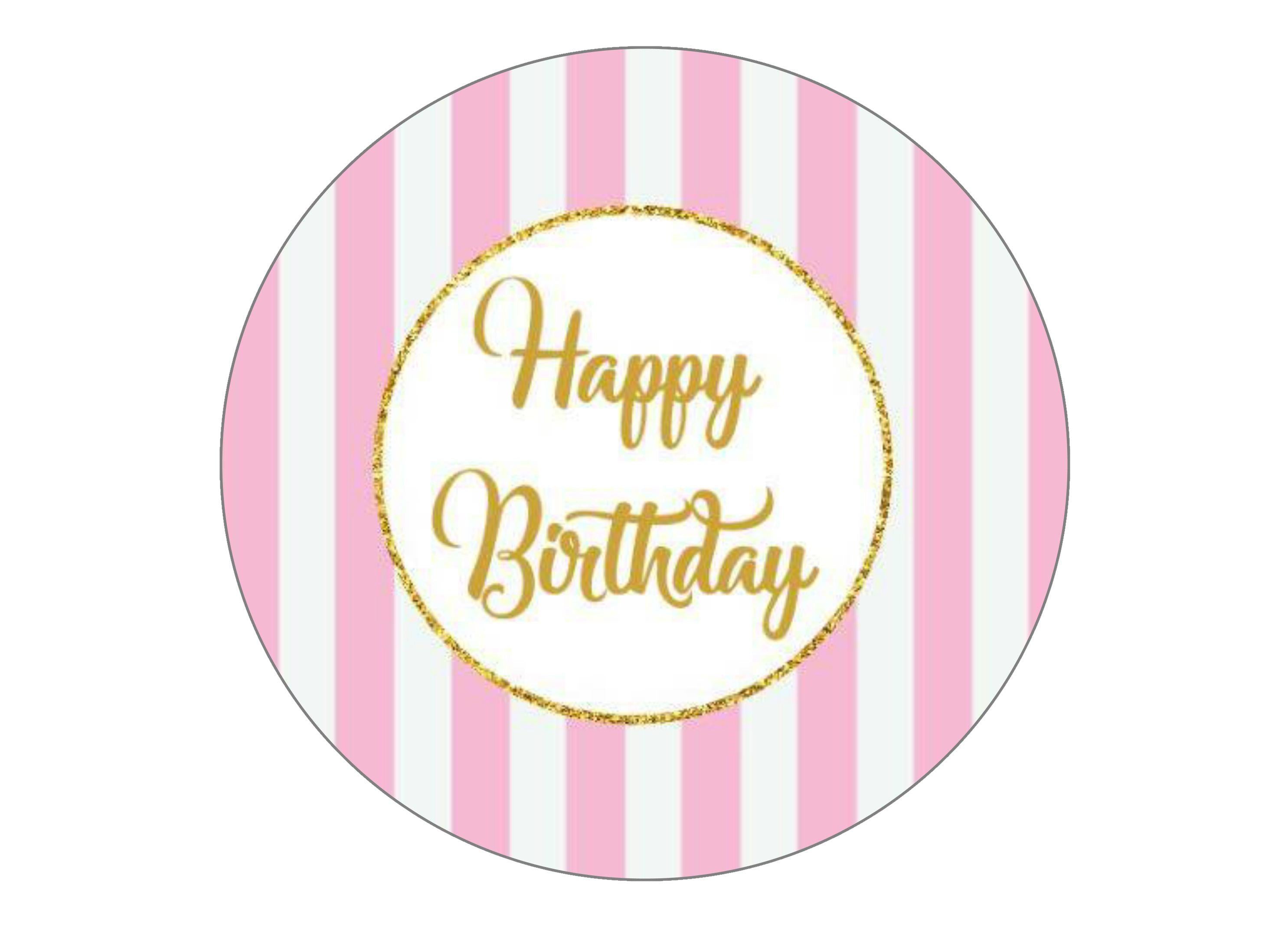 Pink and Gold Happy Birthday