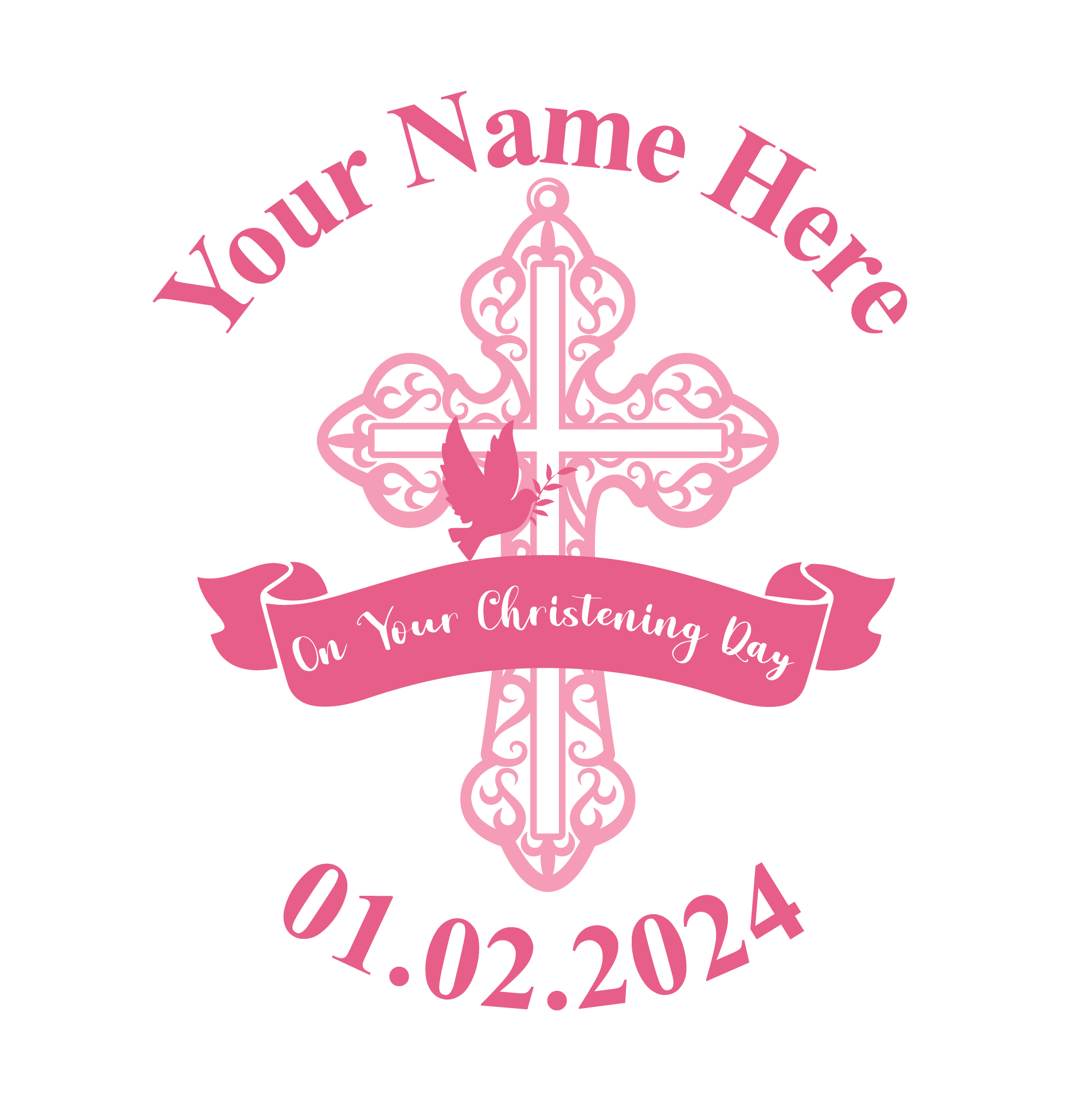 Personalised Cross - Christening Communion