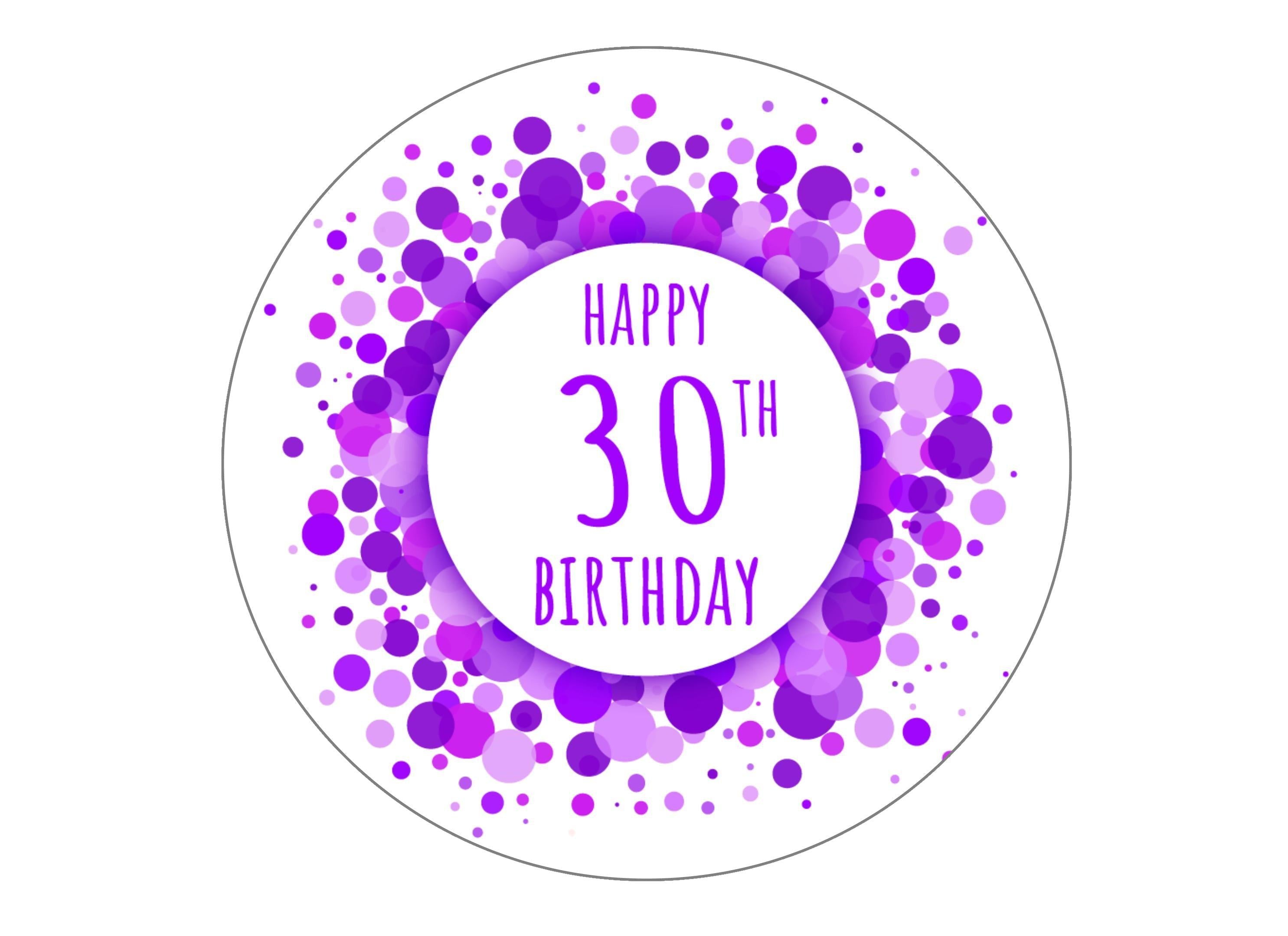 Purple Happy 30th Birthday